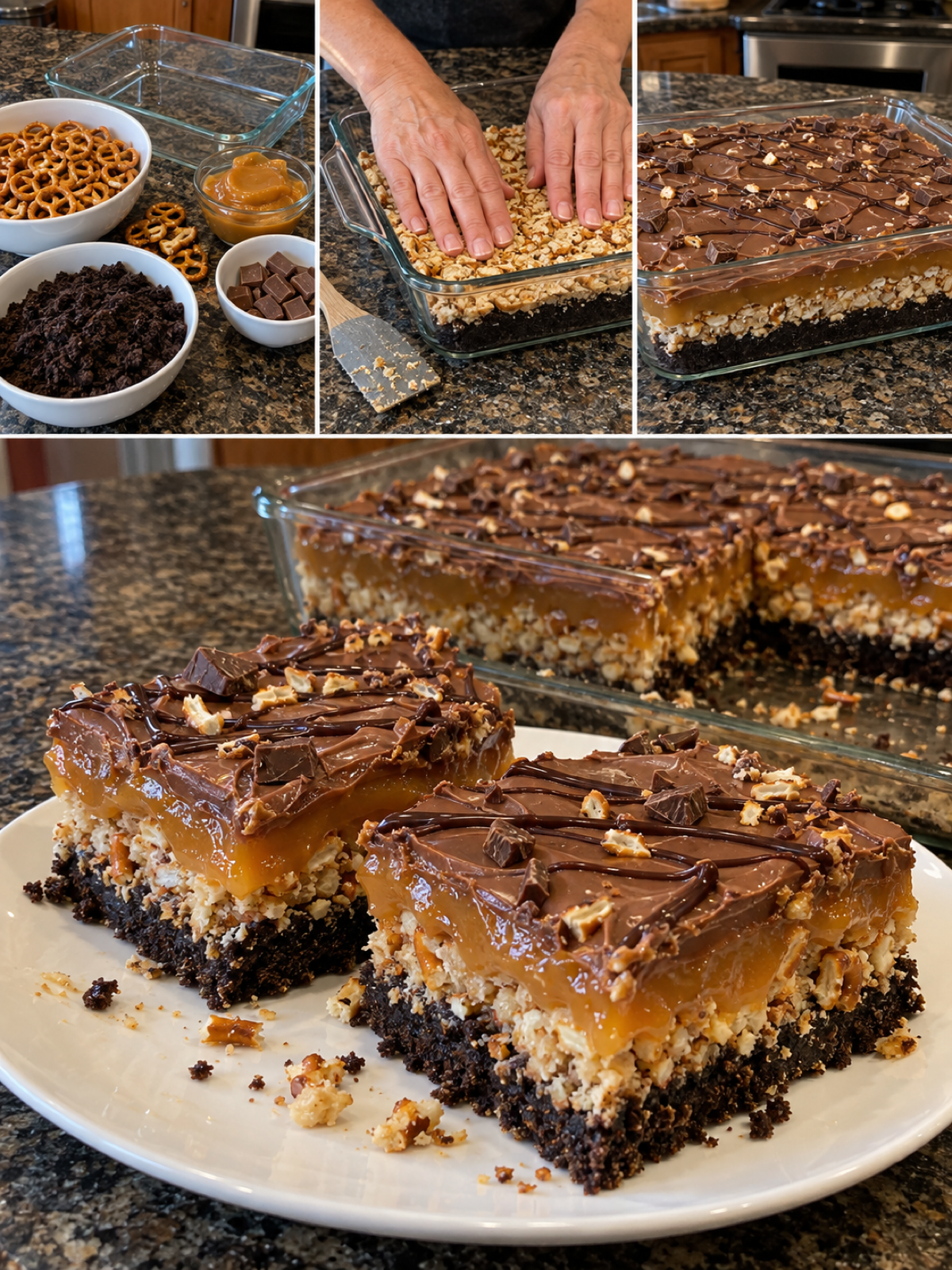 Easy Chocolate Caramel Pretzel Bars Recipe - Irresistible Treat