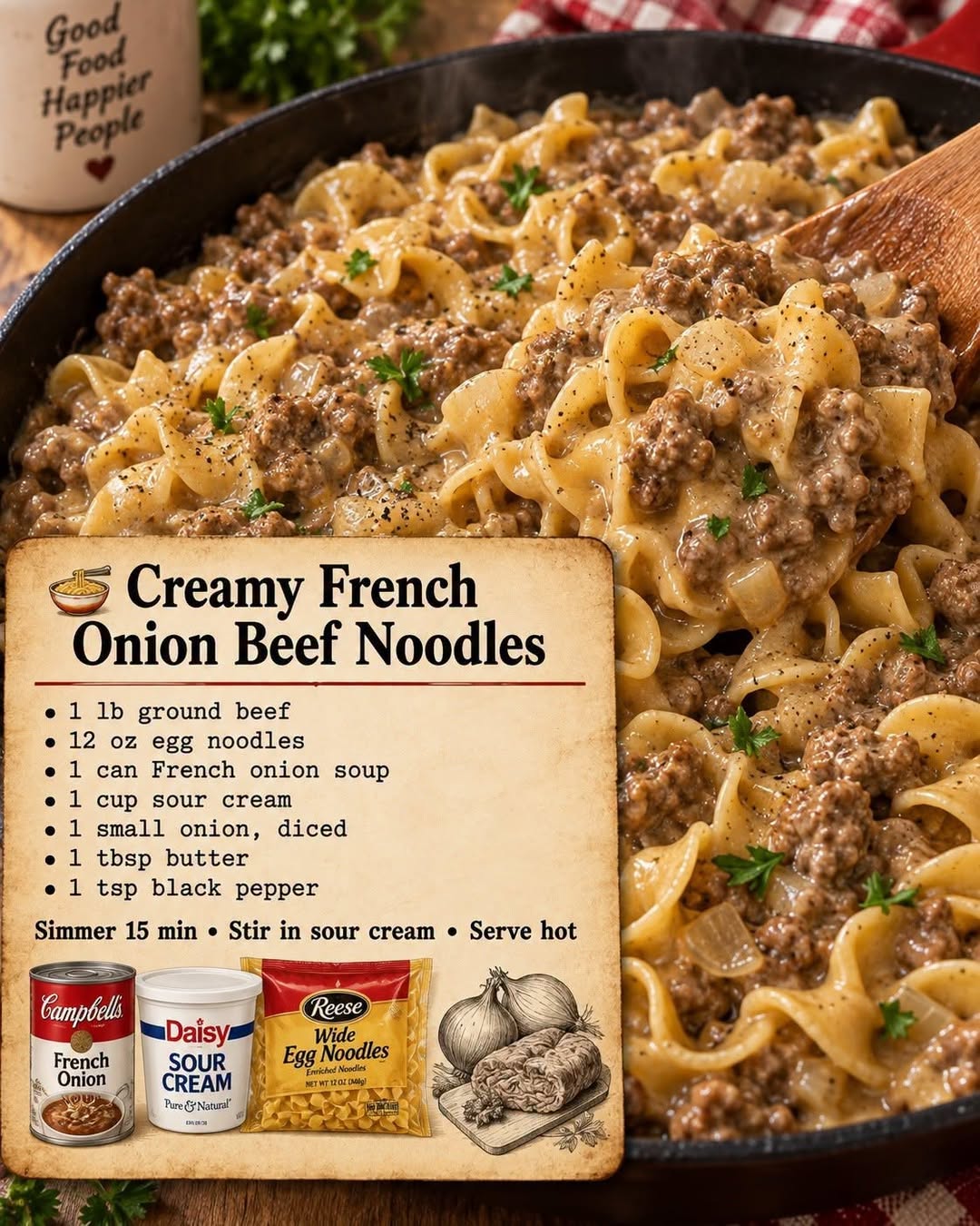 The Best Creamy French Onion Beef Noodles Recipe Ever
