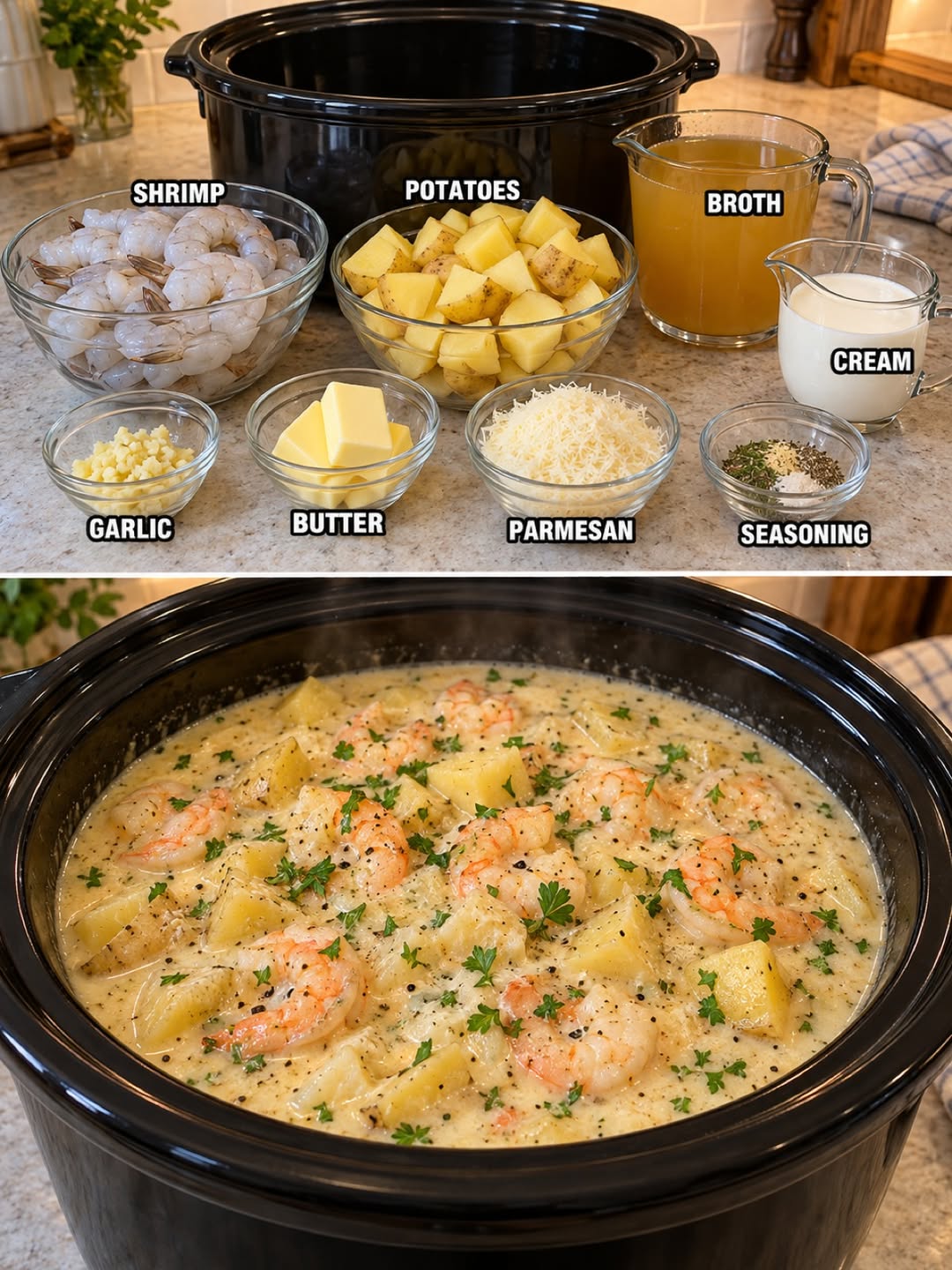 Creamy Garlic Butter Shrimp & Potato Soup Recipe - Easy & Rich