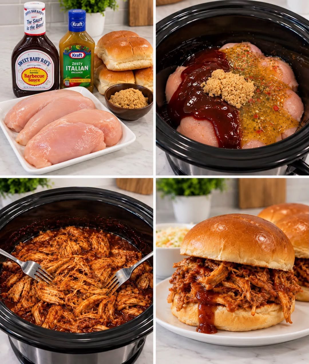 Easy Crockpot BBQ Chicken Sandwiches for a Flavorful Dinner