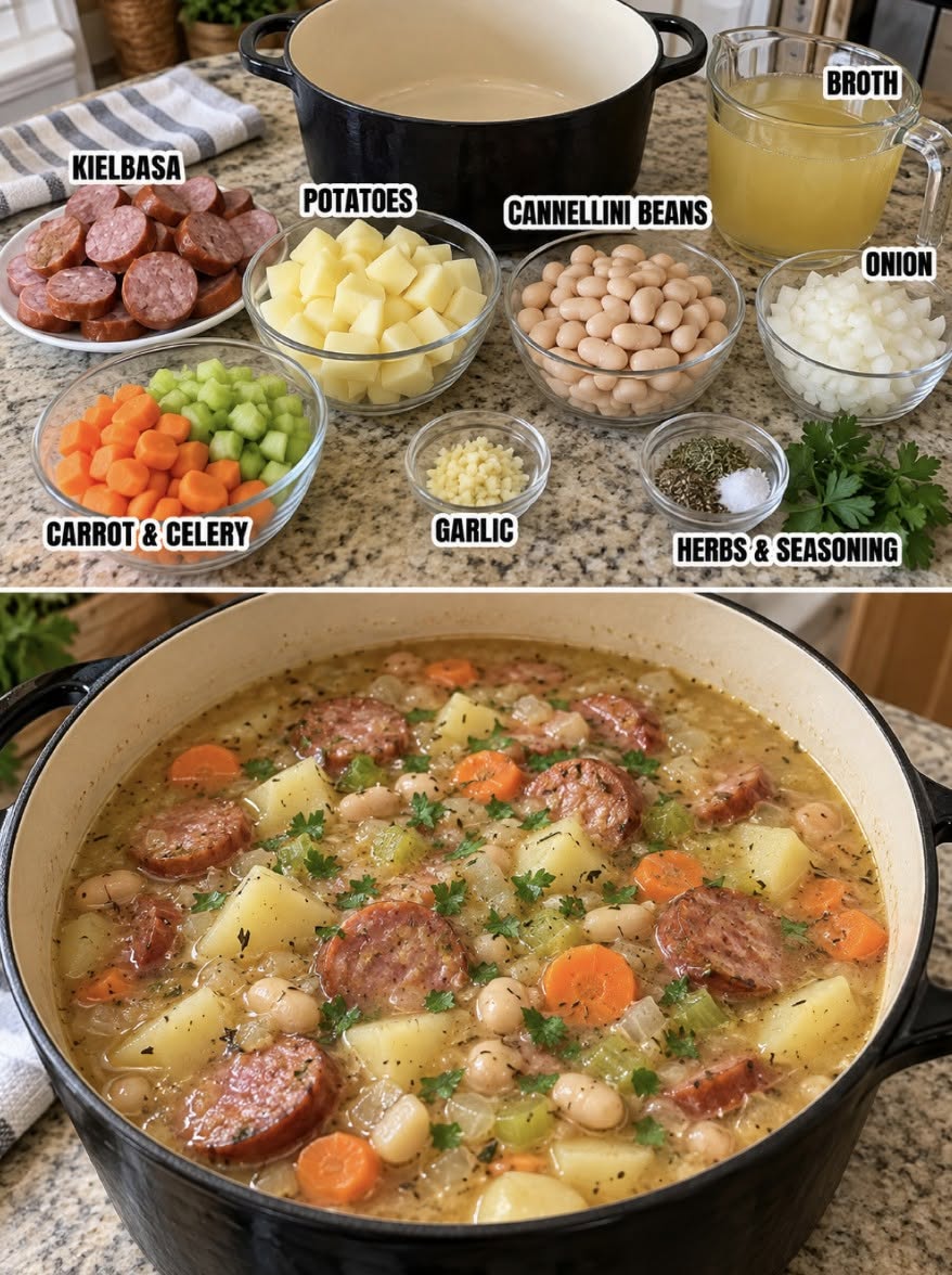 Hearty Kielbasa Potato Soup with Cannellini Beans Recipe