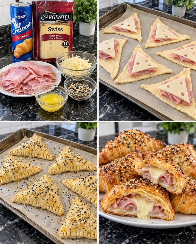 Easy Baked Turkey Ham & Swiss Crescent Rolls Recipe