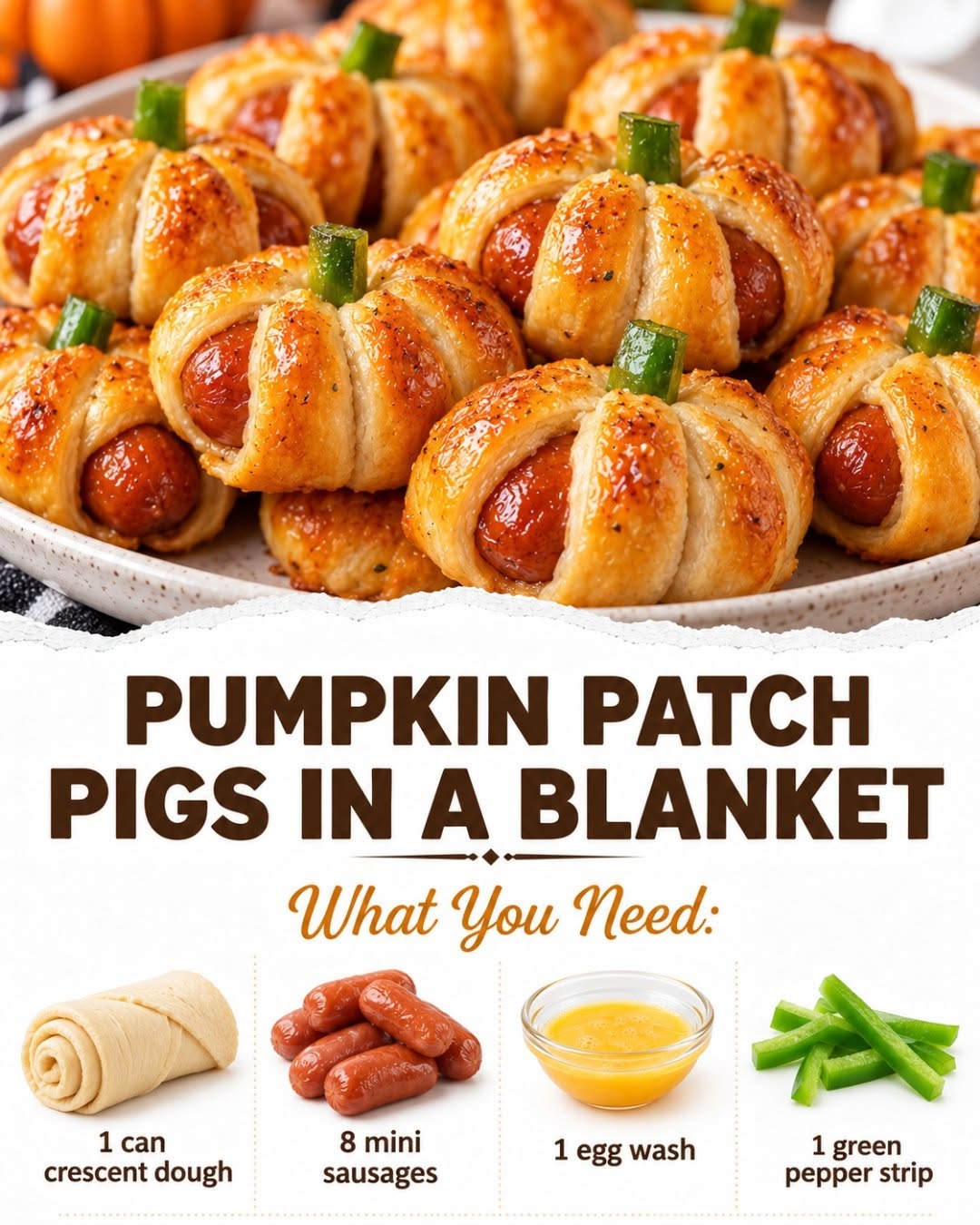 Festive Pumpkin Patch Pigs in a Blanket Recipe - Easy & Fun