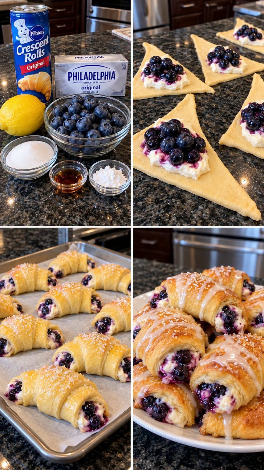 Easy Blueberry Cream Cheese Crescent Rolls Recipe