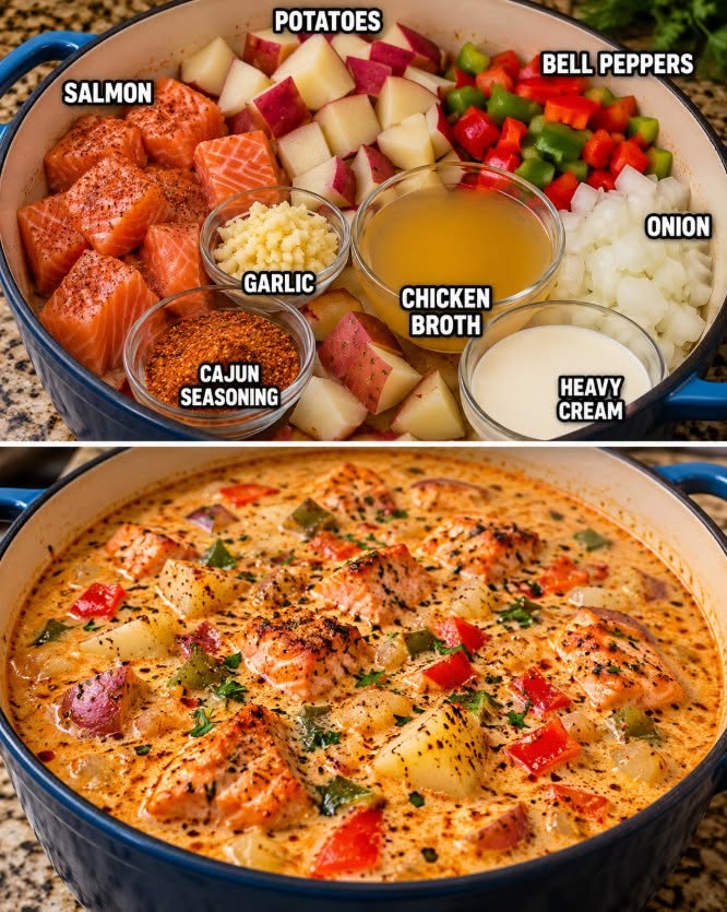 Spicy Cajun Salmon & Potato Soup: A Hearty Dinner Delight