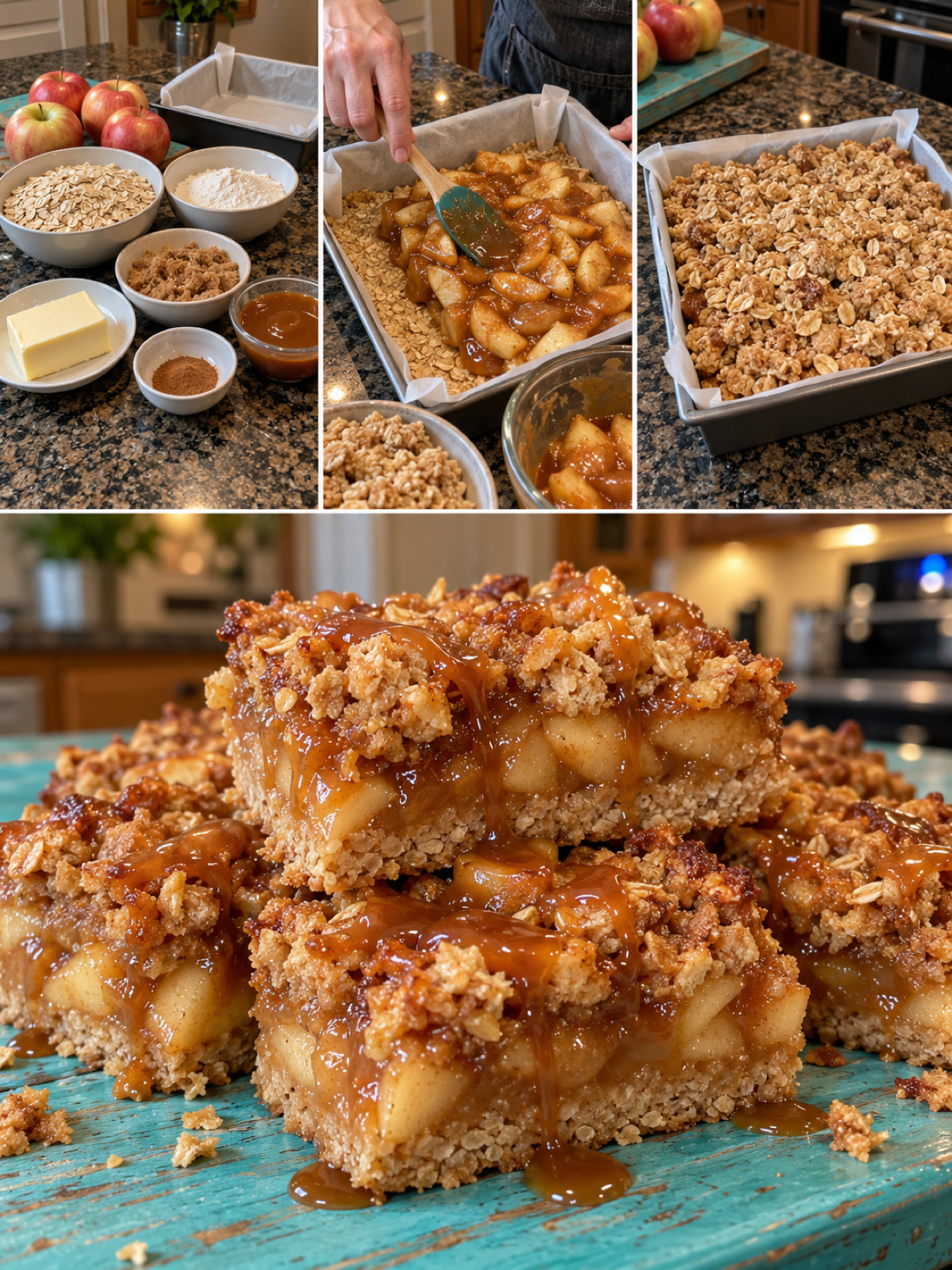 Easy Caramel Apple Oat Bars - The Best Dessert Recipe