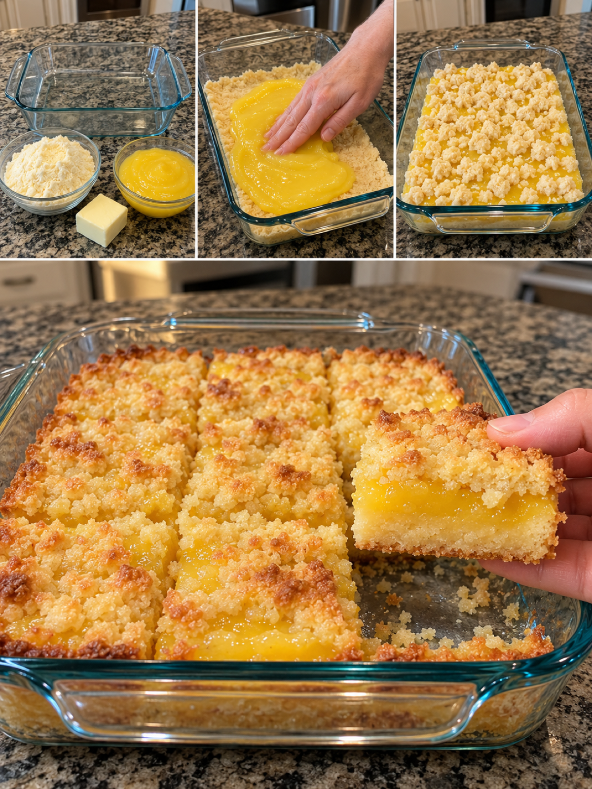 Easy 3-Ingredient Lemon Bars Recipe - Quick Homemade Dessert