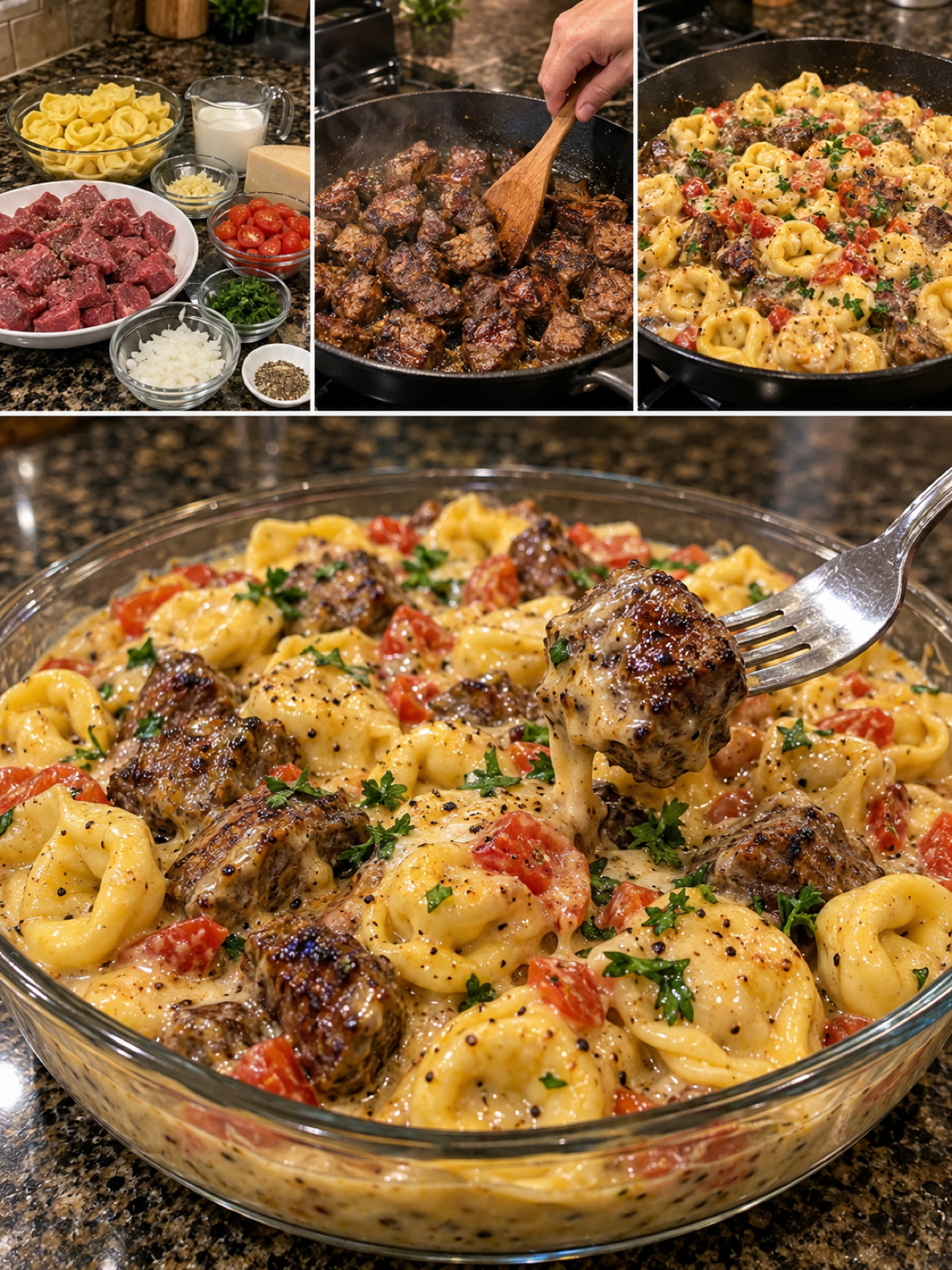 Easy Steak Bites and Cheese Tortellini Recipe