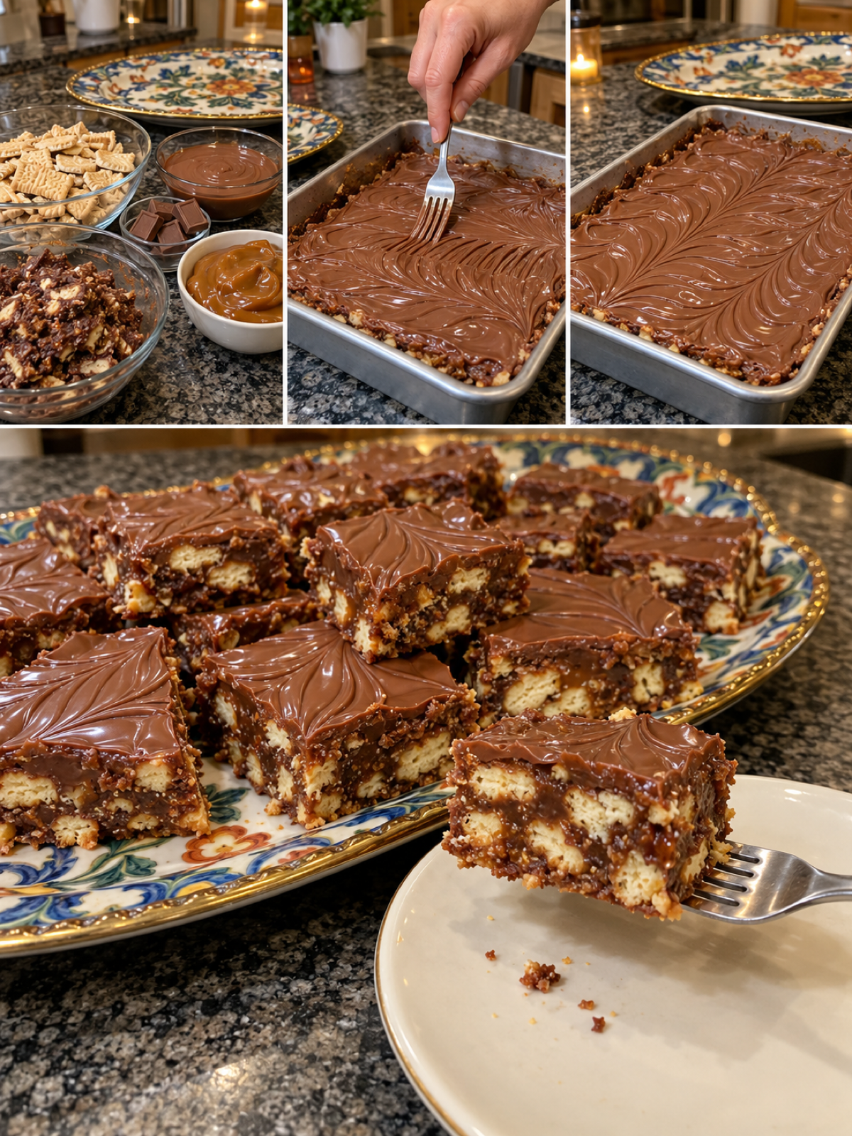 Easy No-Bake Chocolate Caramel Biscuit Bites Recipe