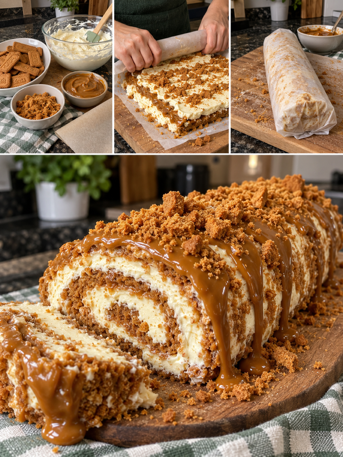 Easy No-Bake Biscoff Cream Roll Recipe - Delicious Dessert