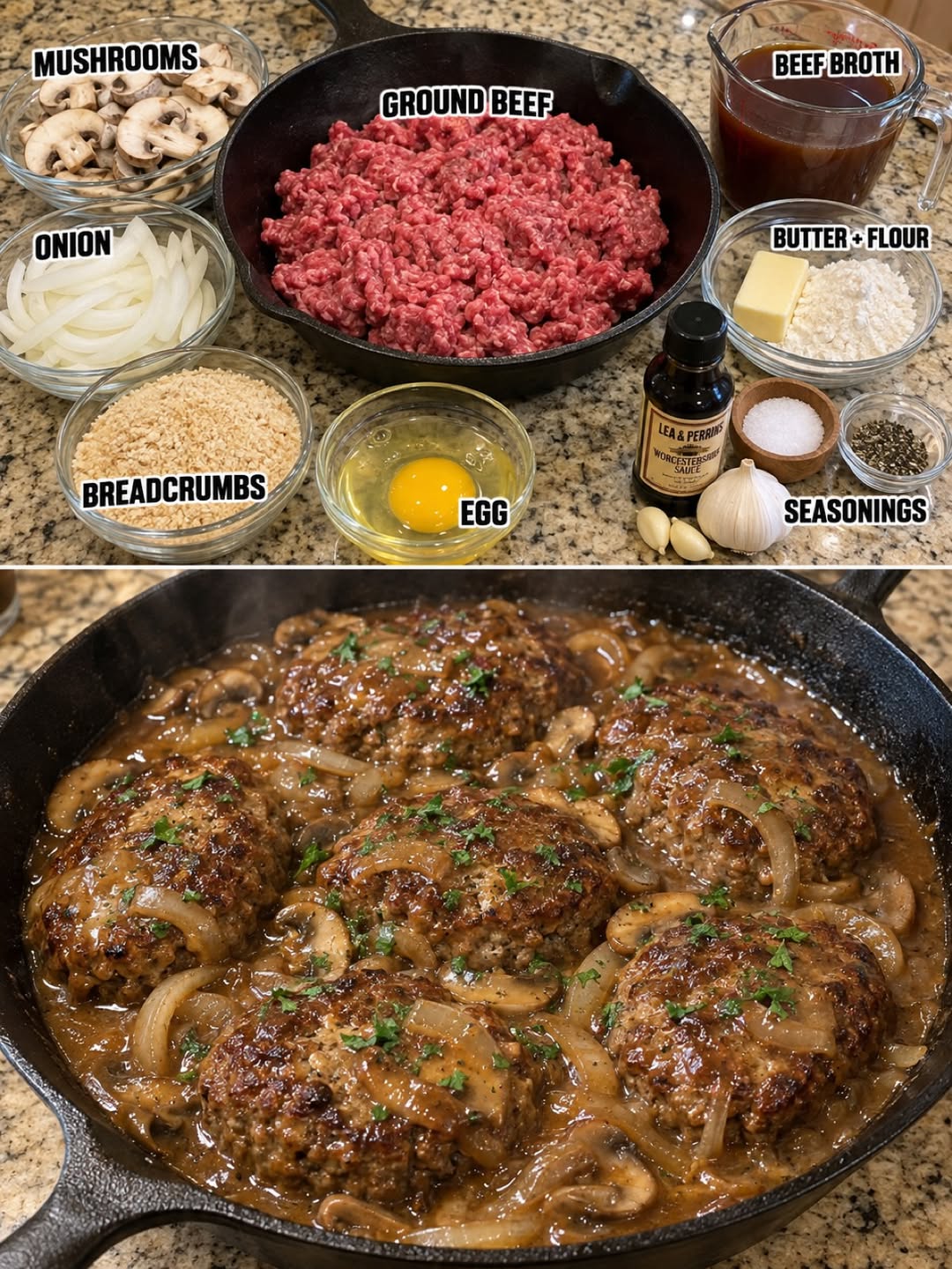 Easy Salisbury Steak with Rich Mushroom Gravy Recipe