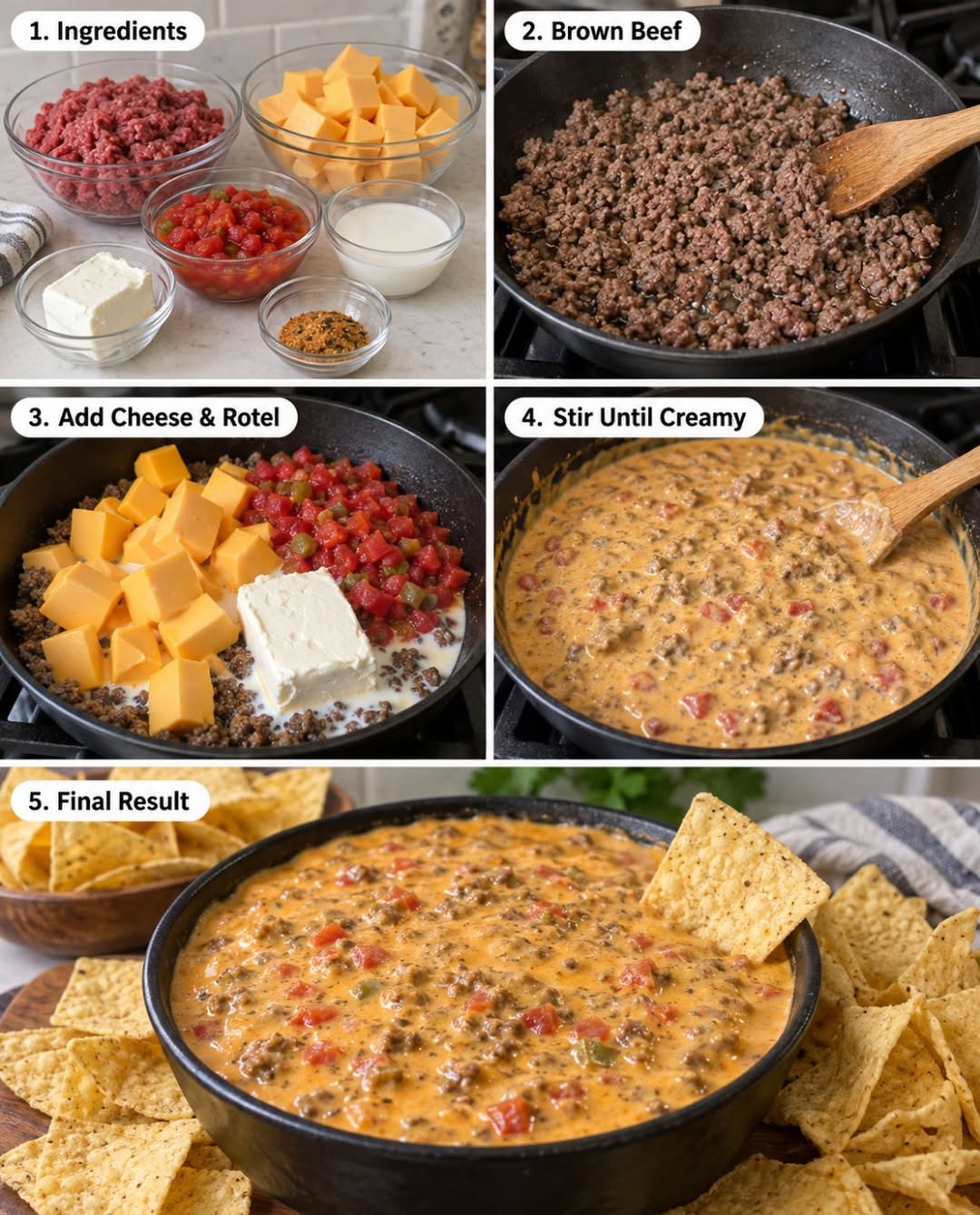 Easy Creamy Beef Velveeta Rotel Dip for Your Next Party