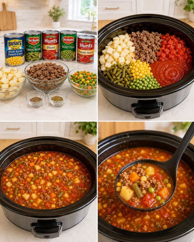 Easy Hearty Crockpot Cowboy Vegetable Soup Recipe