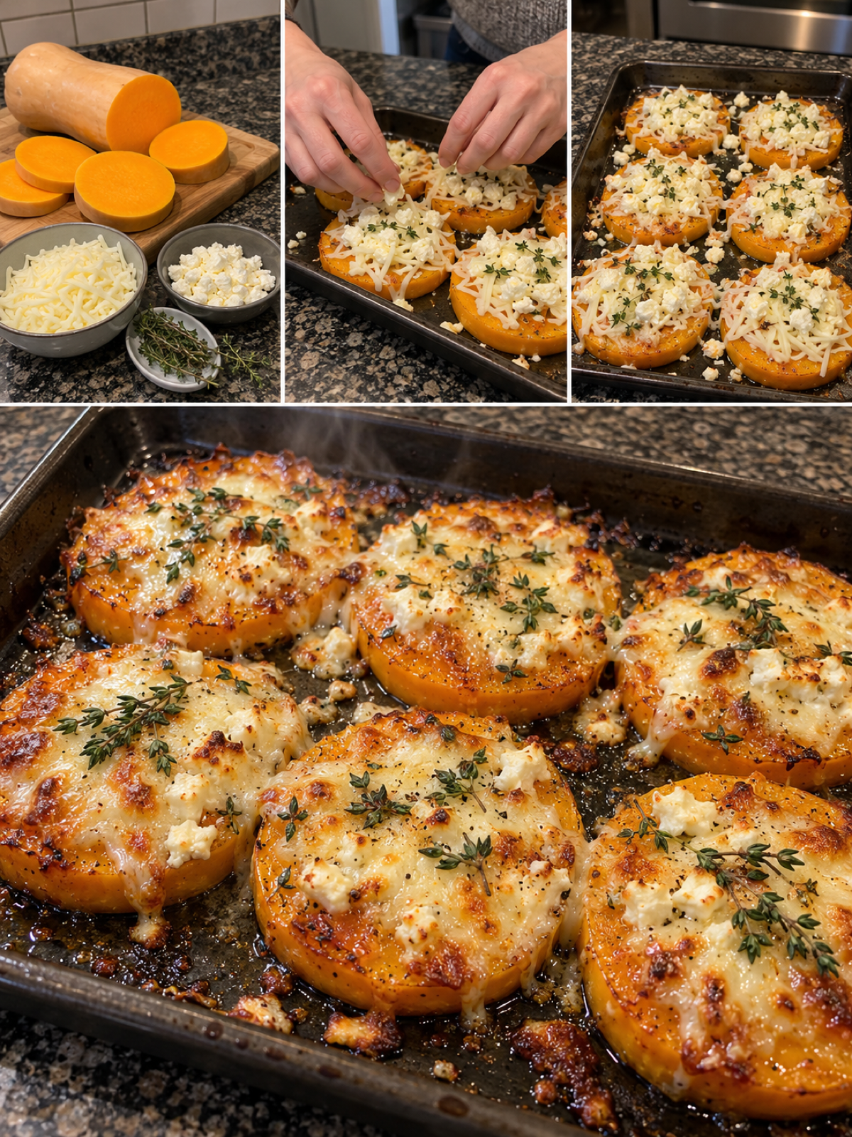 Easy Cheesy Butternut Squash Slices Recipe for Dinner