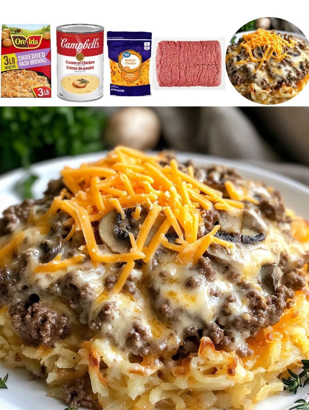 Easy Hamburger Hash Brown Casserole | Comfort Food Delight