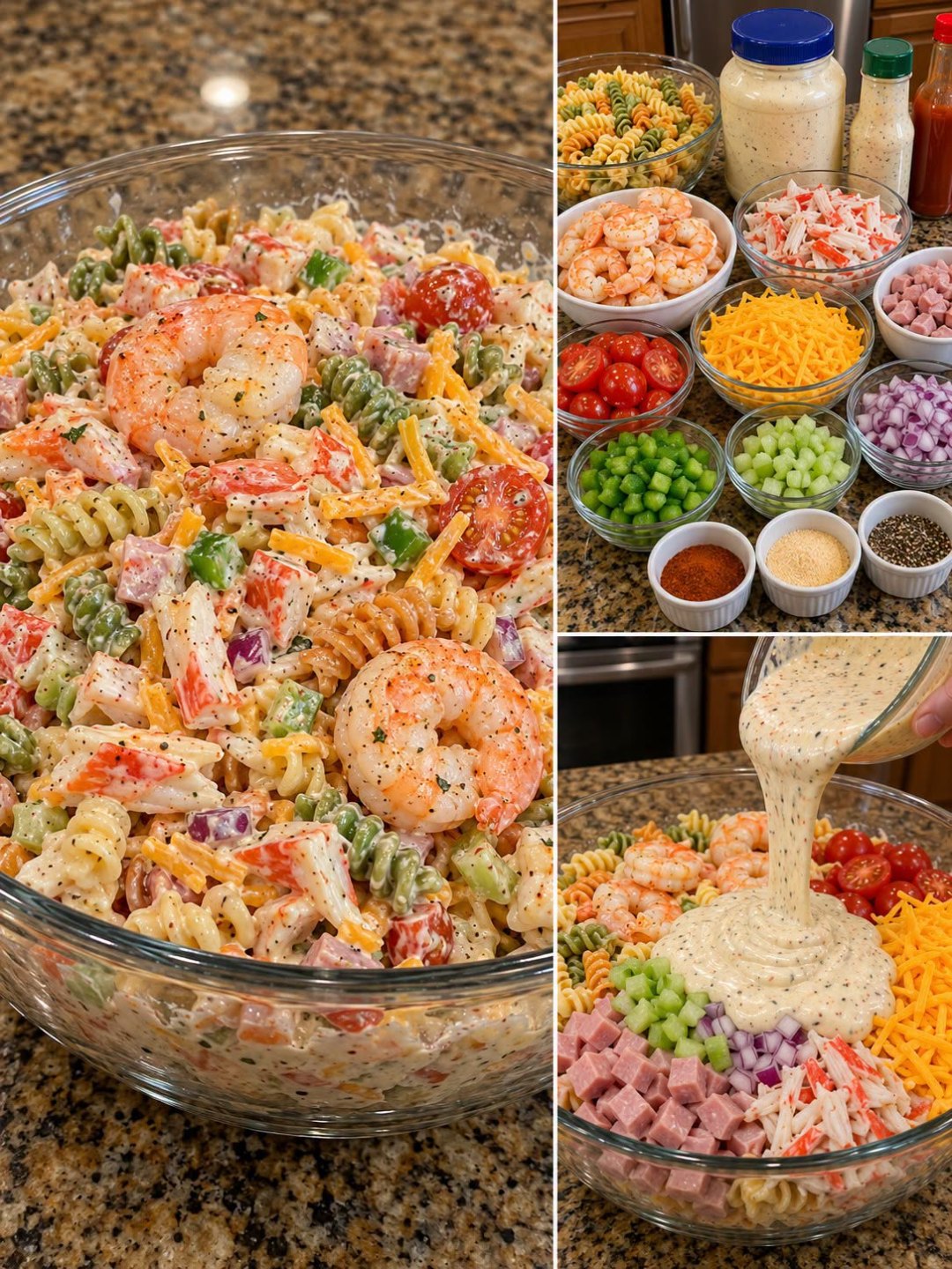 Easy Creamy Shrimp & Seafood Rotini Pasta Salad Recipe