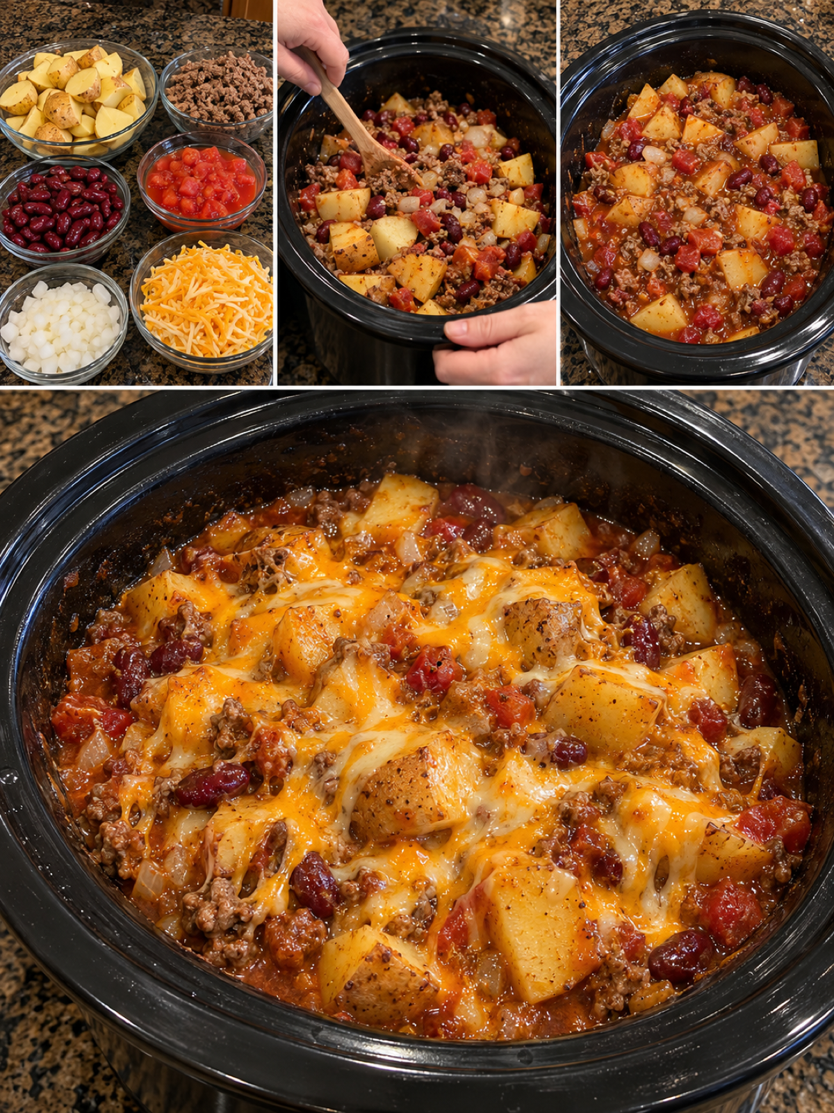 Easy Crockpot Cheesy Cowboy Casserole Recipe for Dinner
