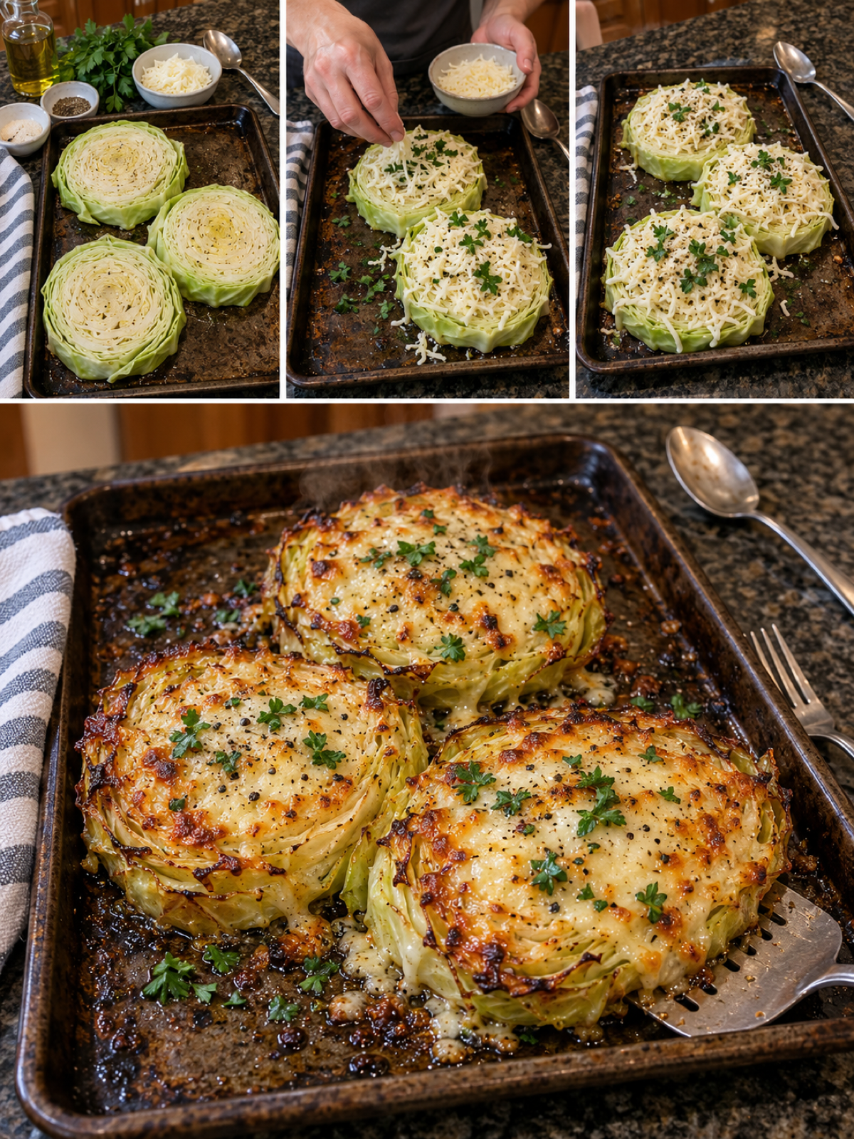 Easy Cheesy Baked Cabbage Steaks - Delicious Low-Carb Dish
