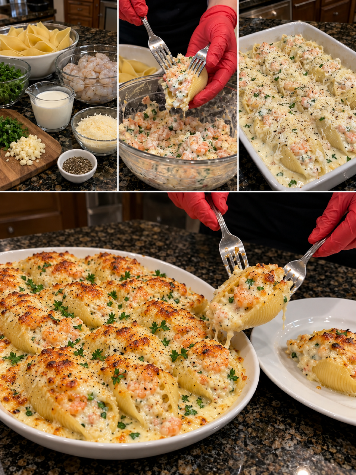 Easy Creamy Garlic Shrimp Stuffed Shells Recipe