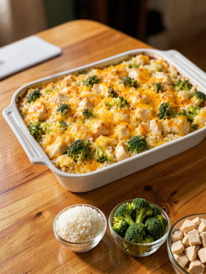 Easy Broccoli, Rice, Cheese, and Chicken Casserole Recipe