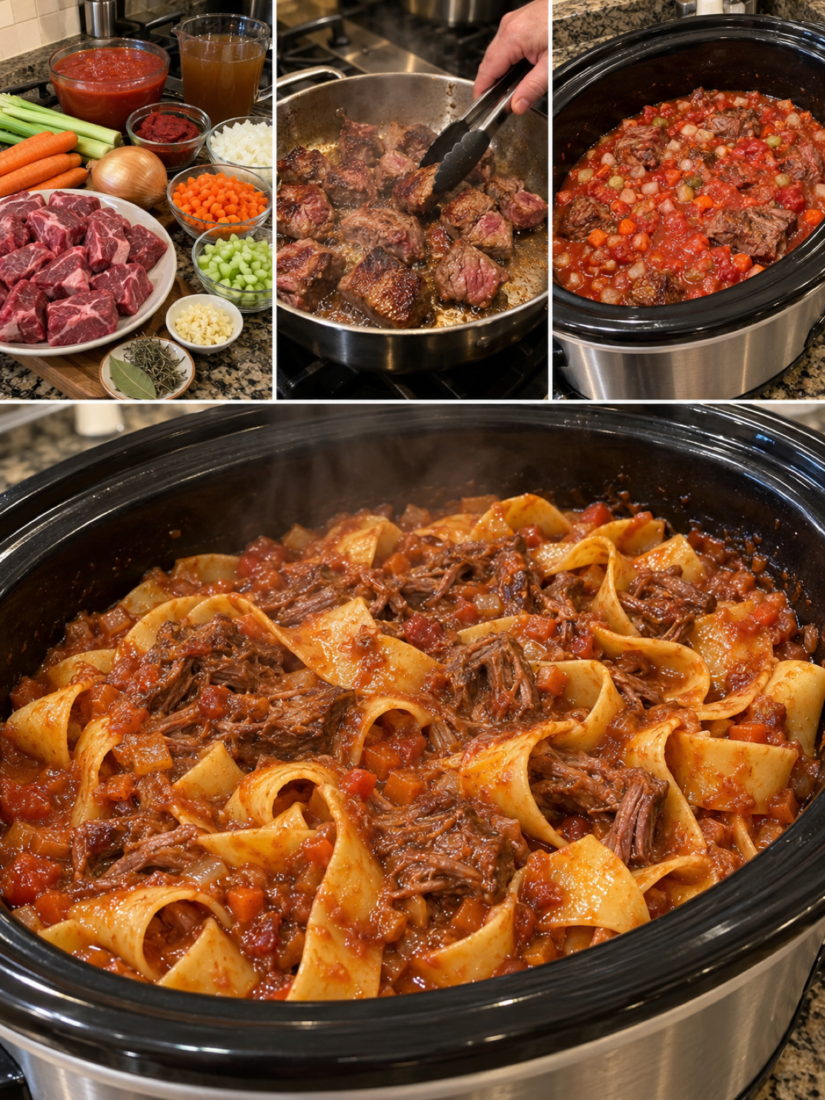 Easy Slow Cooker Beef Ragu with Pappardelle Recipe