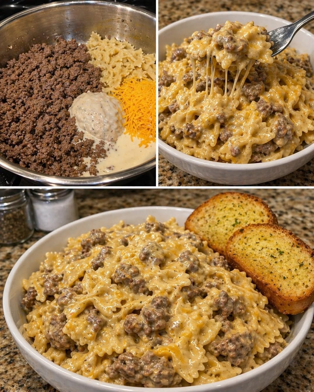 Creamy Cheesy Beef Bowtie Pasta: Quick & Comforting Dinner