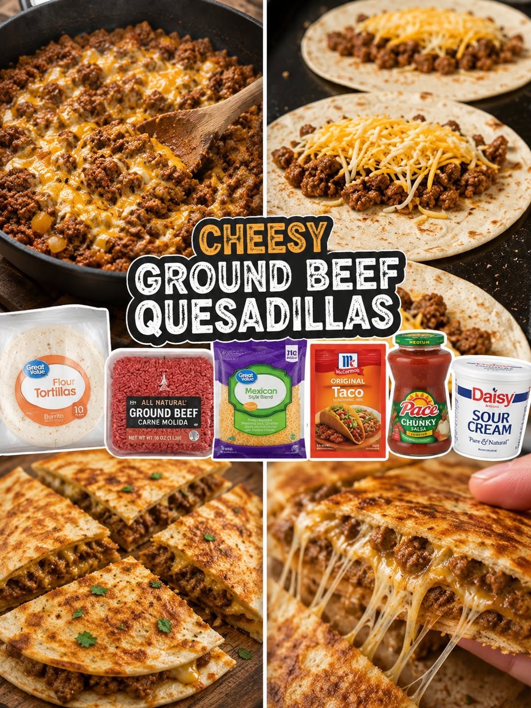 Easy Cheesy Ground Beef Quesadillas Recipe for Dinner