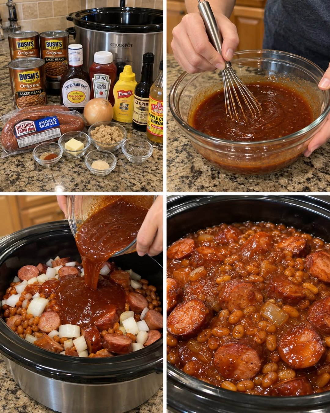Easy Crock Pot Smoked Sausage and Baked Beans Recipe