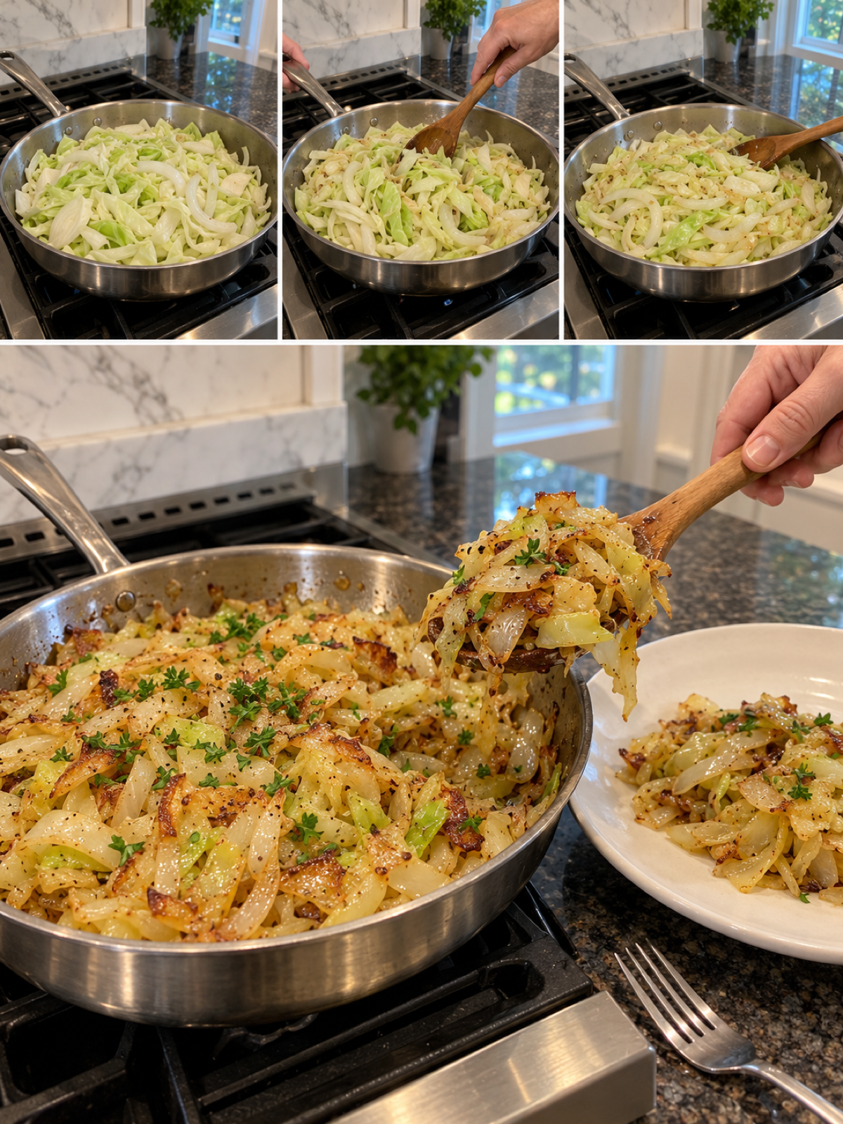 Easy Skillet Cabbage with Onions - Simple Side Dish Recipe