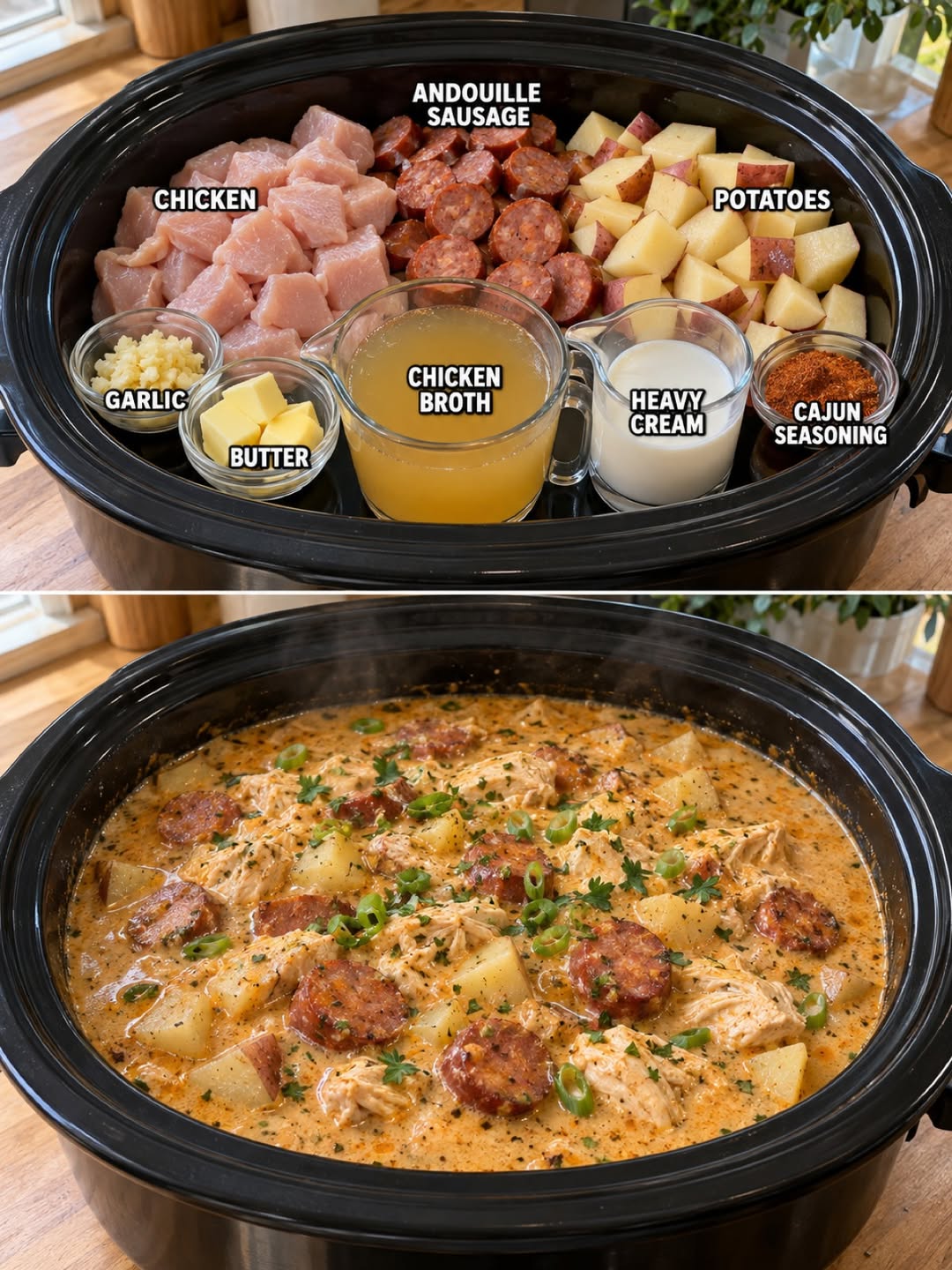 Creamy Cajun Chicken, Sausage & Potato Soup Recipe - Comforting Goodness