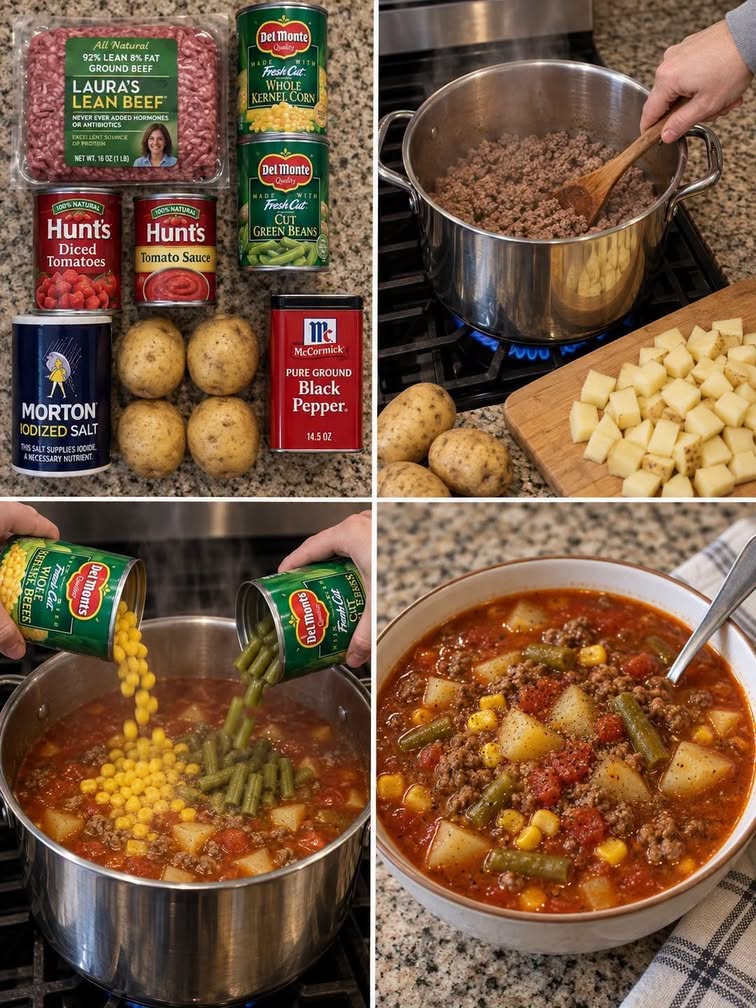 Hearty Homemade Vegetable Soup with Lean Ground Beef