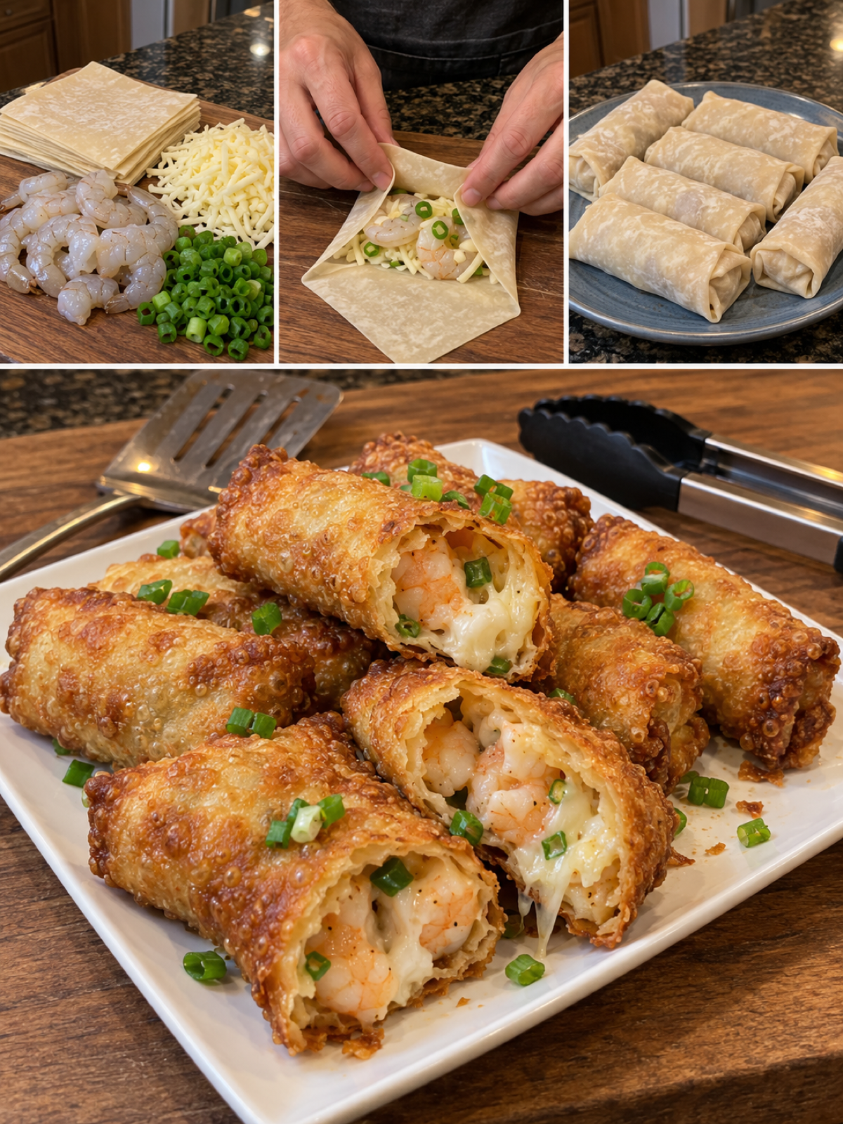 Easy Crispy Shrimp & Cheese Egg Rolls Recipe