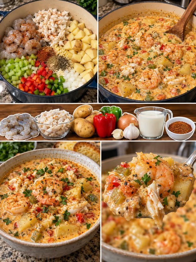 Creamy Cajun Shrimp & Crab Potato Soup - A Flavorful Delight