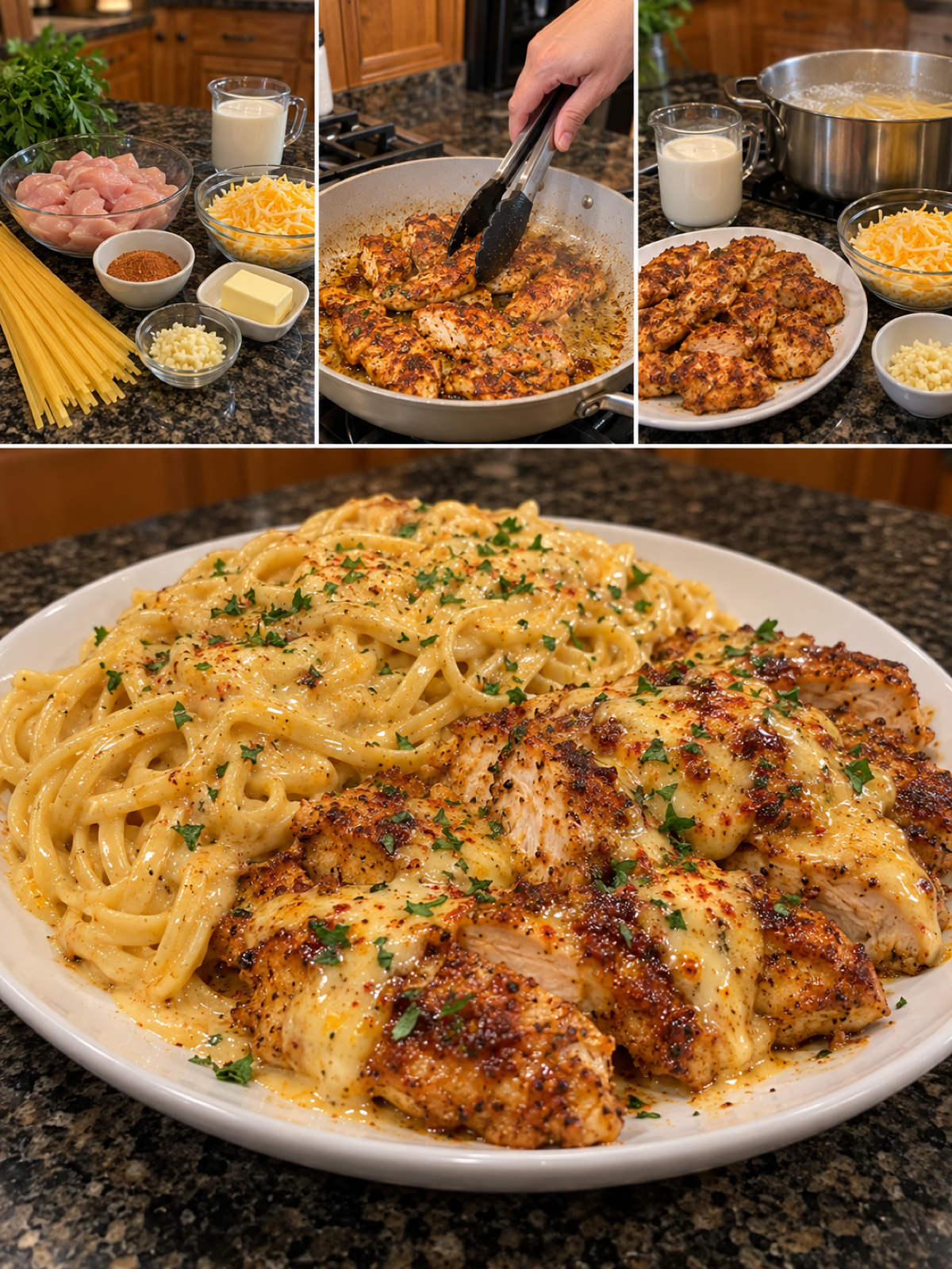 Easy Cheesy Cajun Alfredo Pasta with Velveeta Chicken