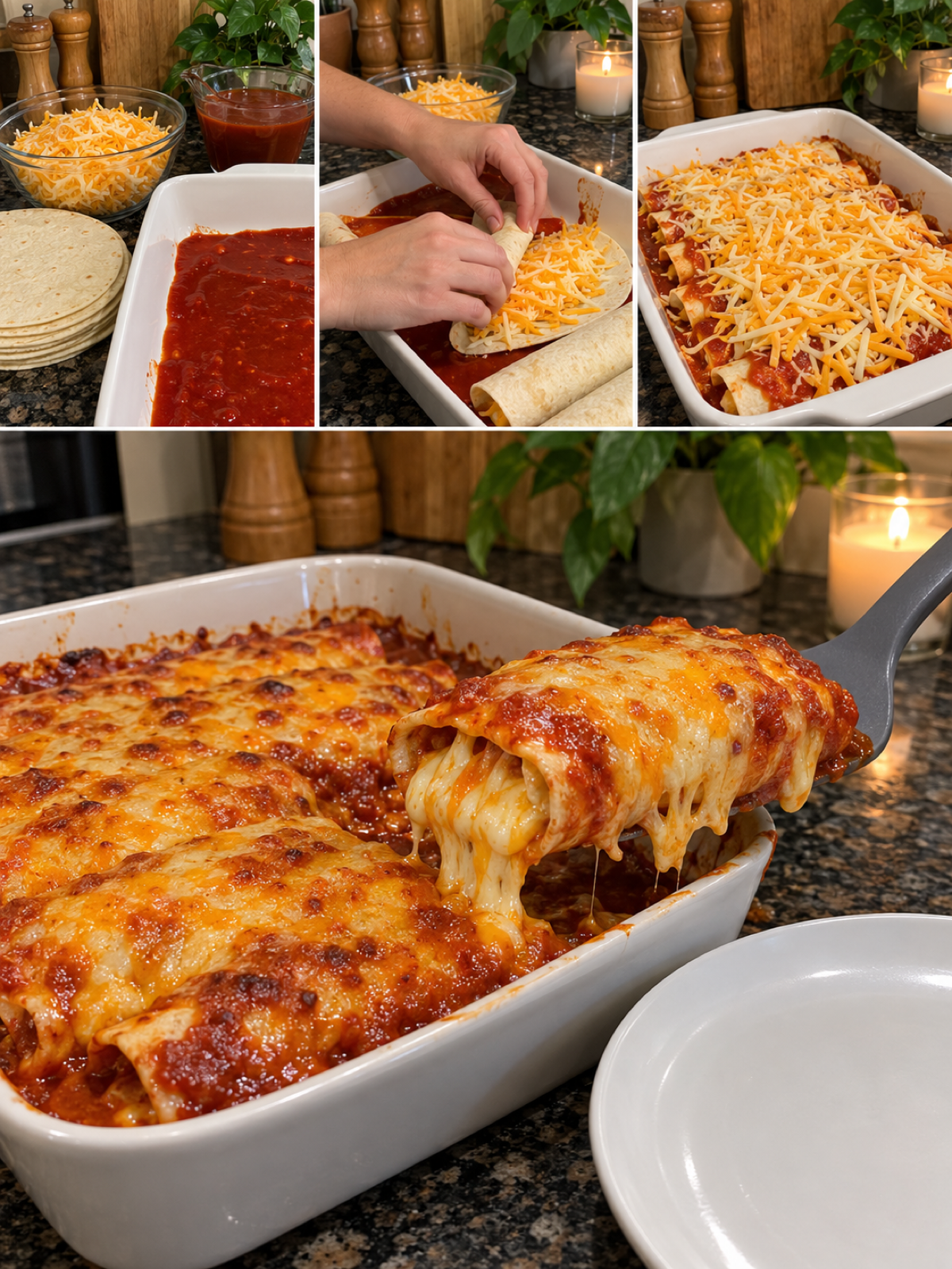 Easy Cheese Stuffed Enchiladas Recipe - Cheesy & Delicious
