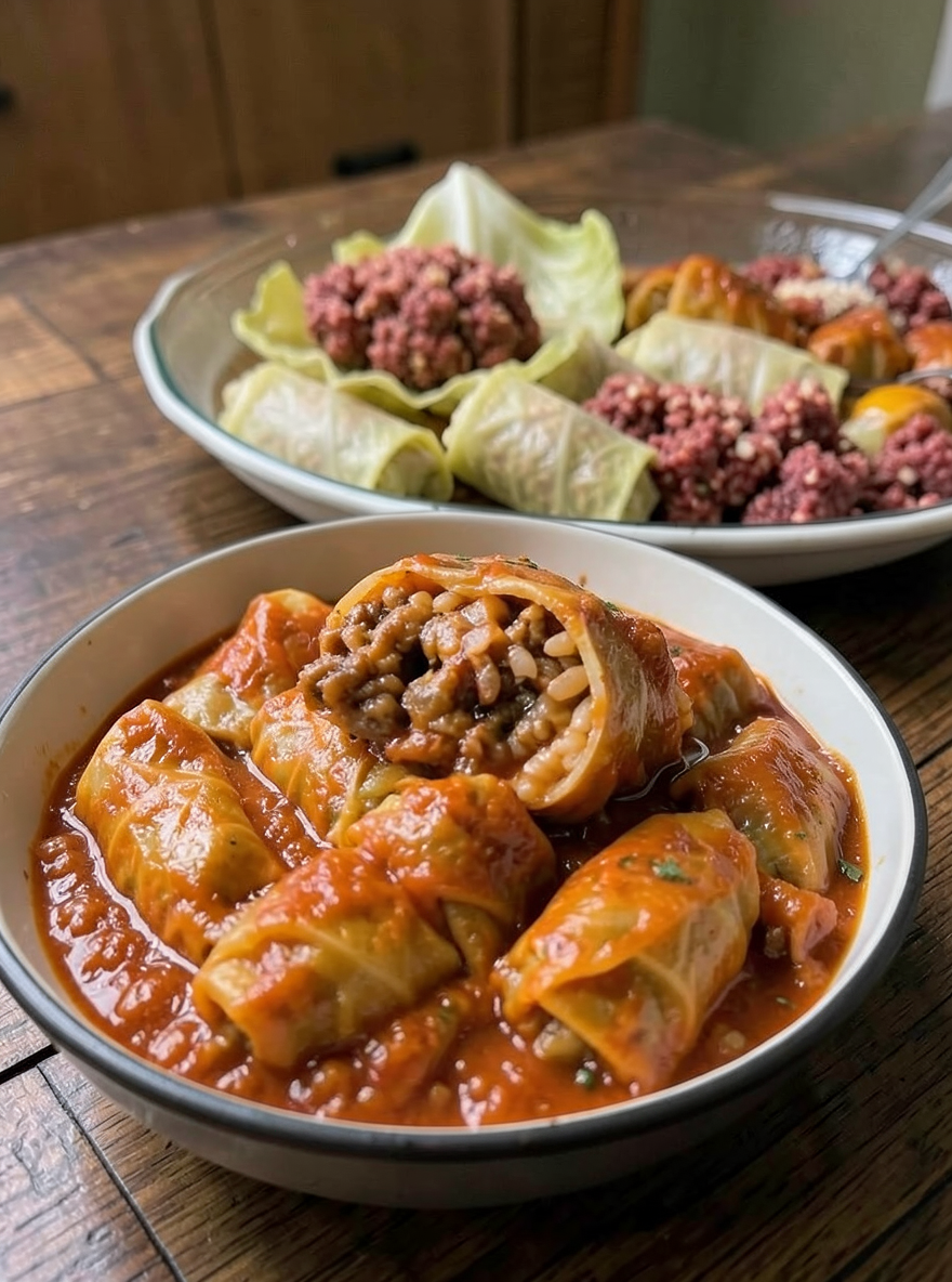 Delicious Stuffed Cabbage Rolls in Rich Tomato Sauce