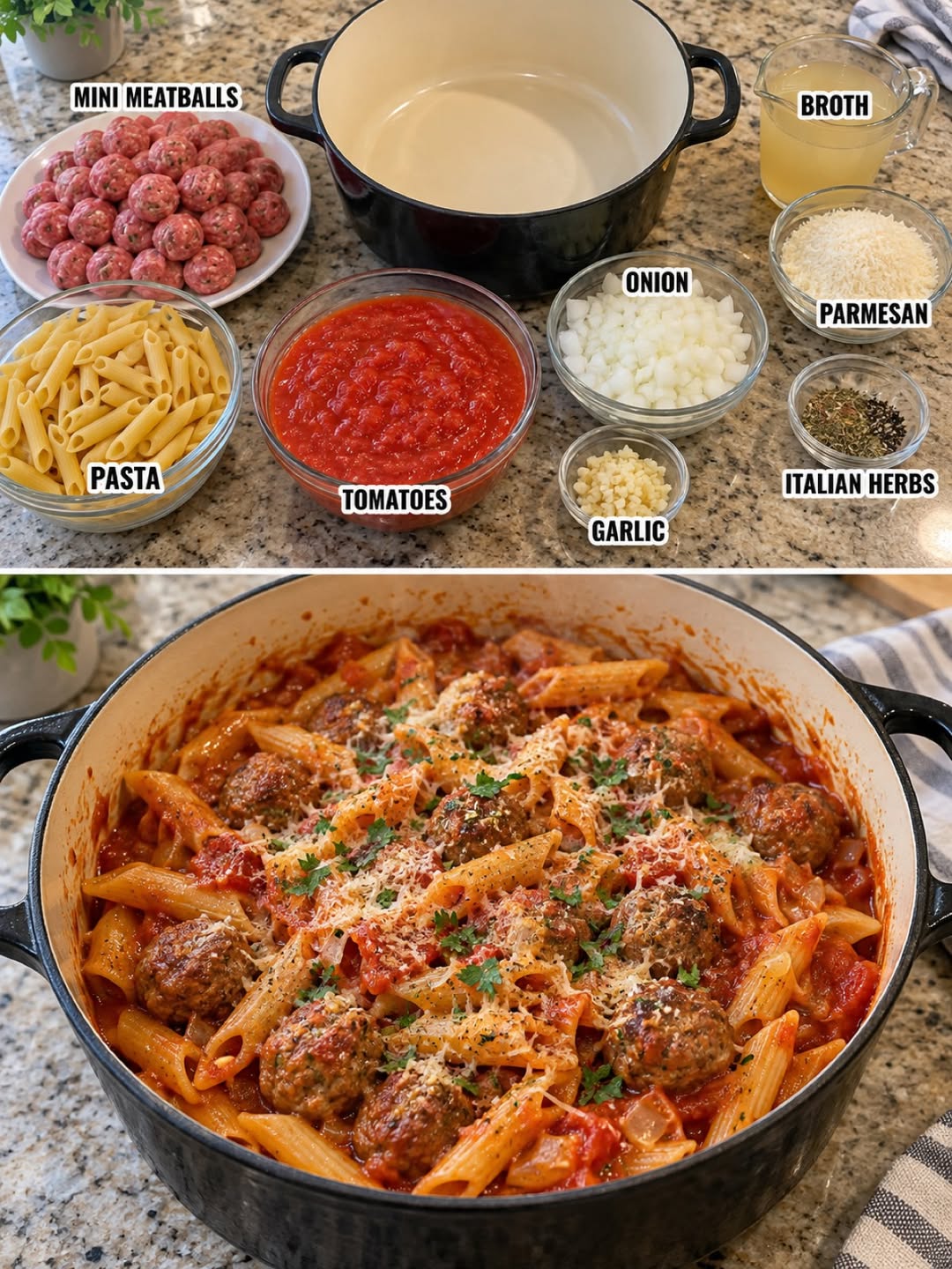 Quick One-Pot Mini Meatball Pasta Recipe for Busy Nights