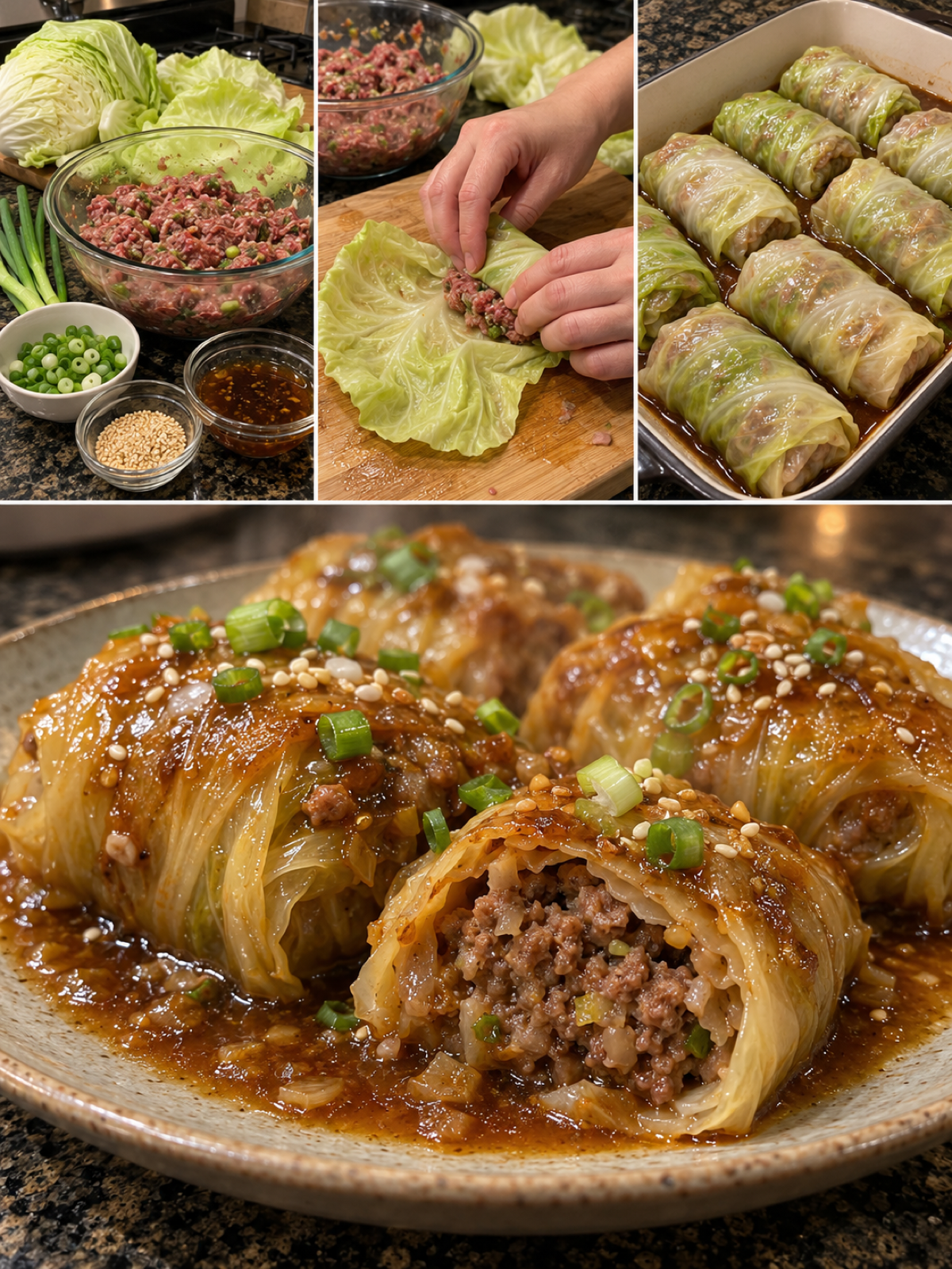 Easy Savory Beef Stuffed Cabbage Rolls Recipe