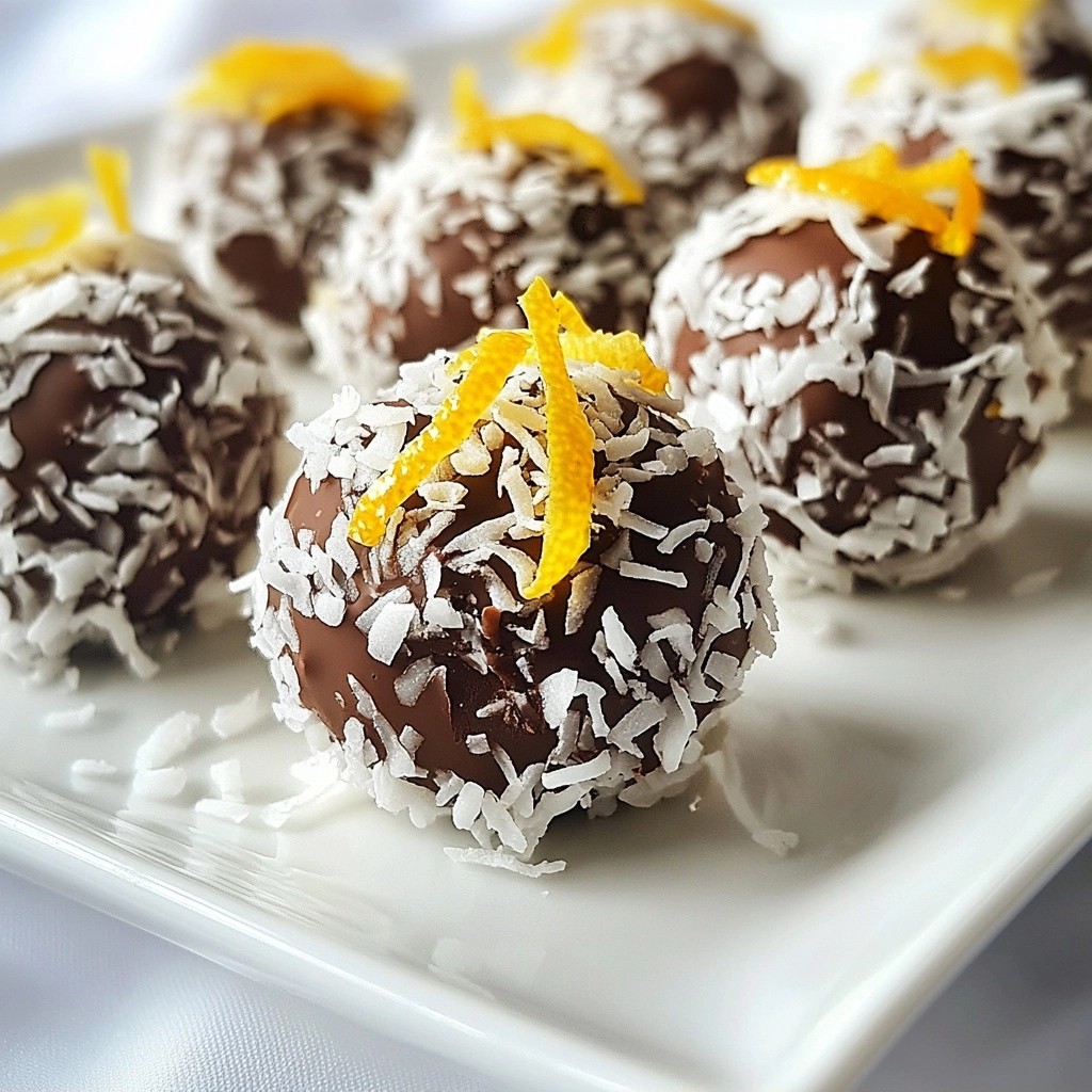 Exquisite Coconut Chocolate Truffles with Citrus Zest Treat