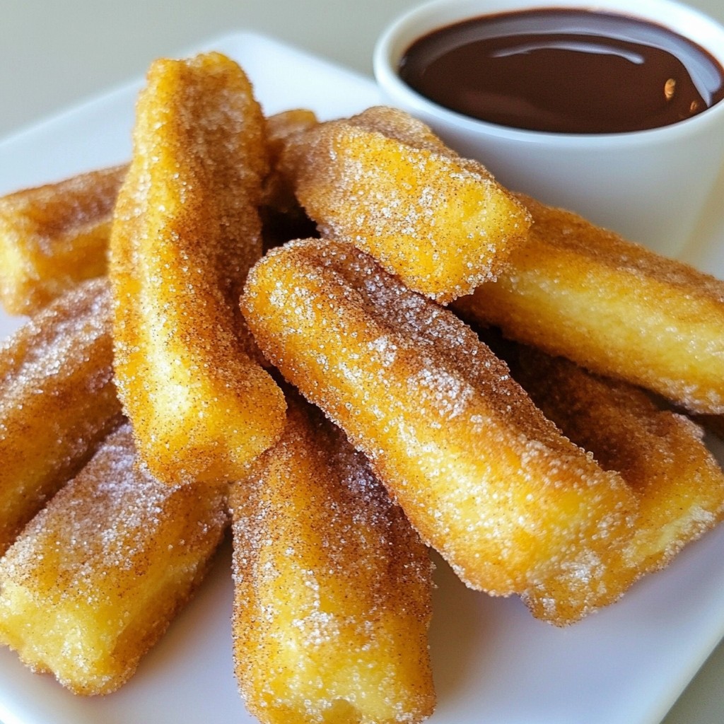 Churro Bites with Chocolate Sauce Delightful Treat