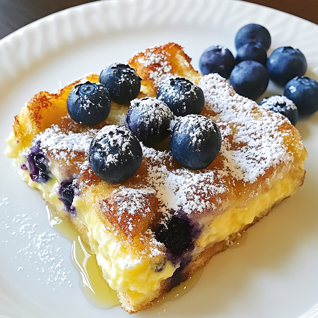 Blueberry Cheesecake French Toast Casserole Delight