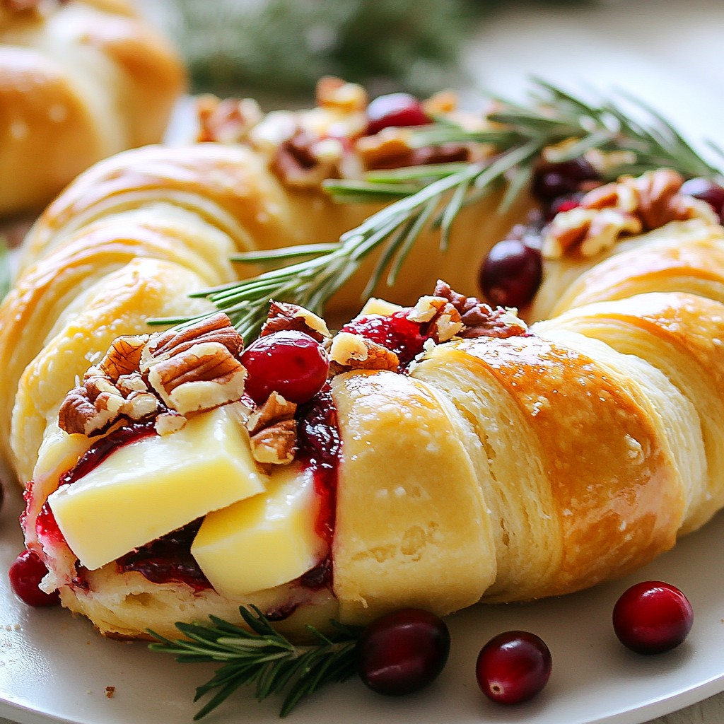 Cranberry Brie Crescent Ring Luscious Holiday Appetizer