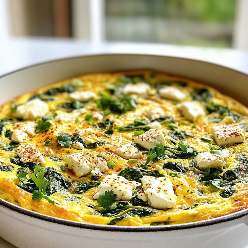 Savory Keto Spinach and Feta Frittata Recipe