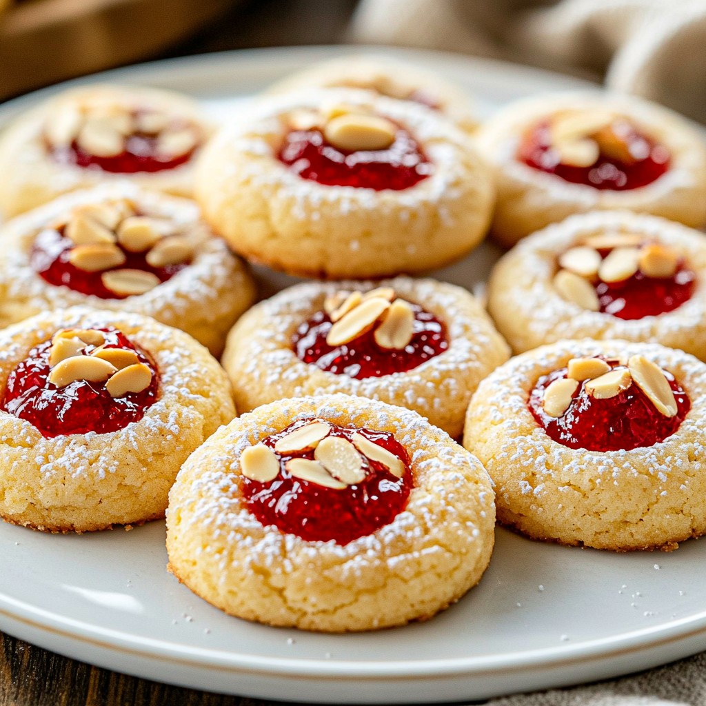 Raspberry Almond Thumbprint Cookies Delightful Treat