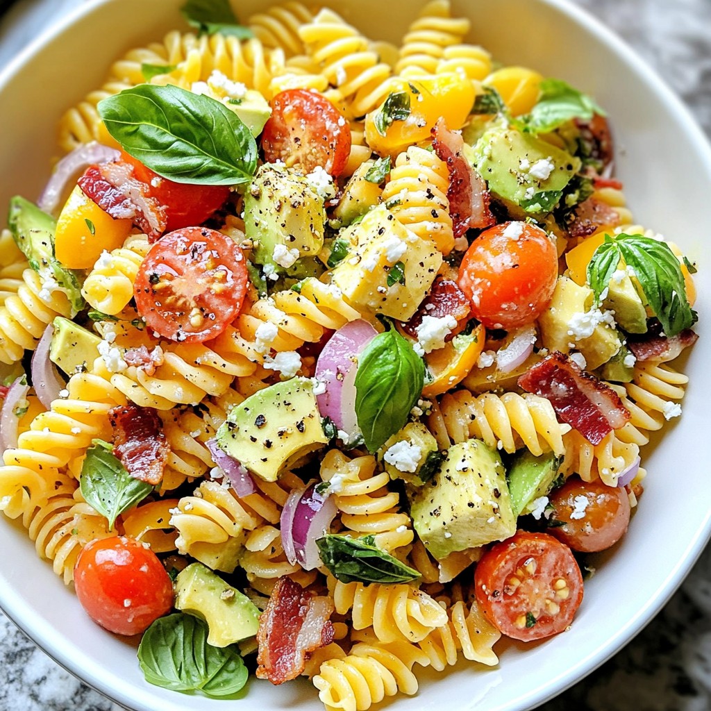 BLT Avocado Pasta Salad Quick and Tasty Recipe