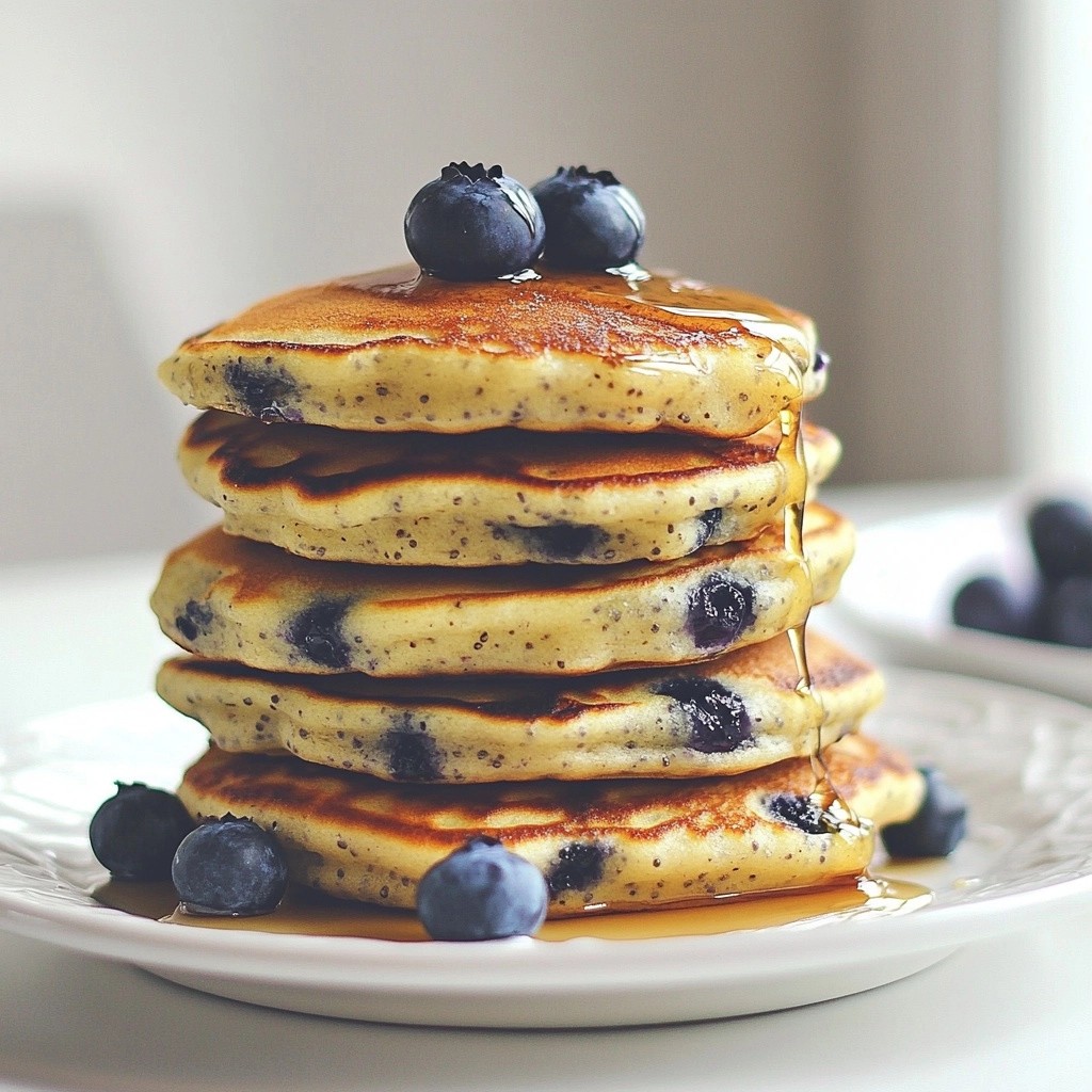 Fluffy Keto Blueberry Chia Seed Pancakes Recipe