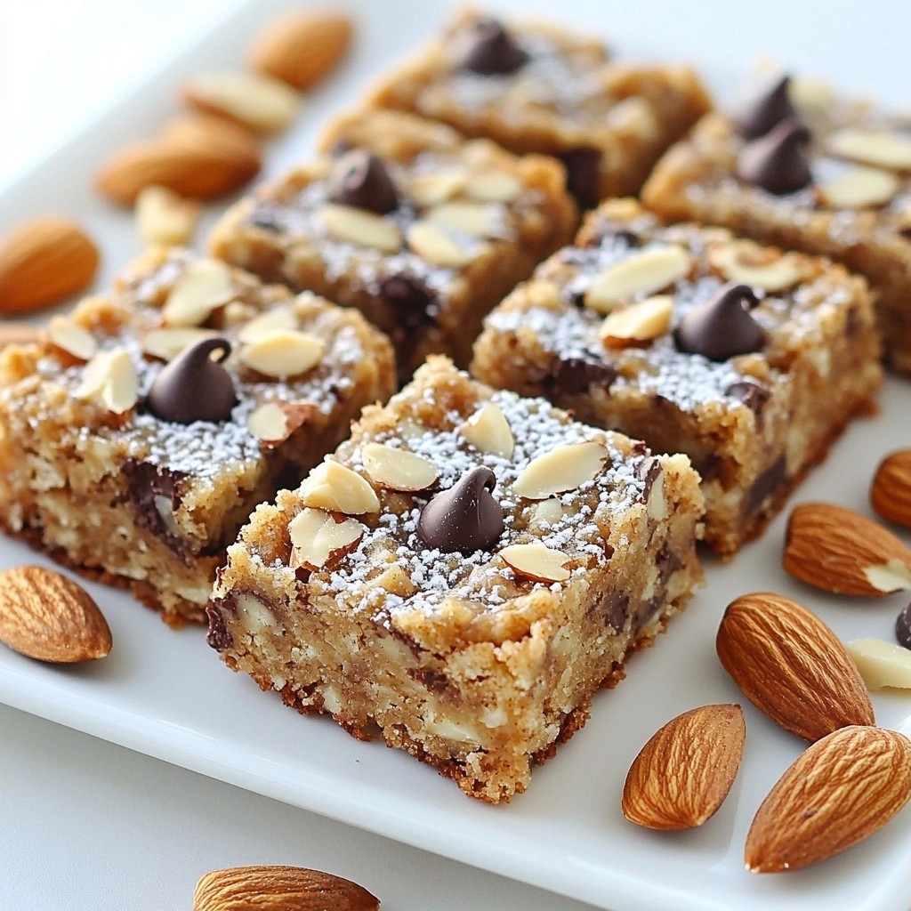 Nutty Oatmeal Chocolate Chip Squares with Almonds Delight
