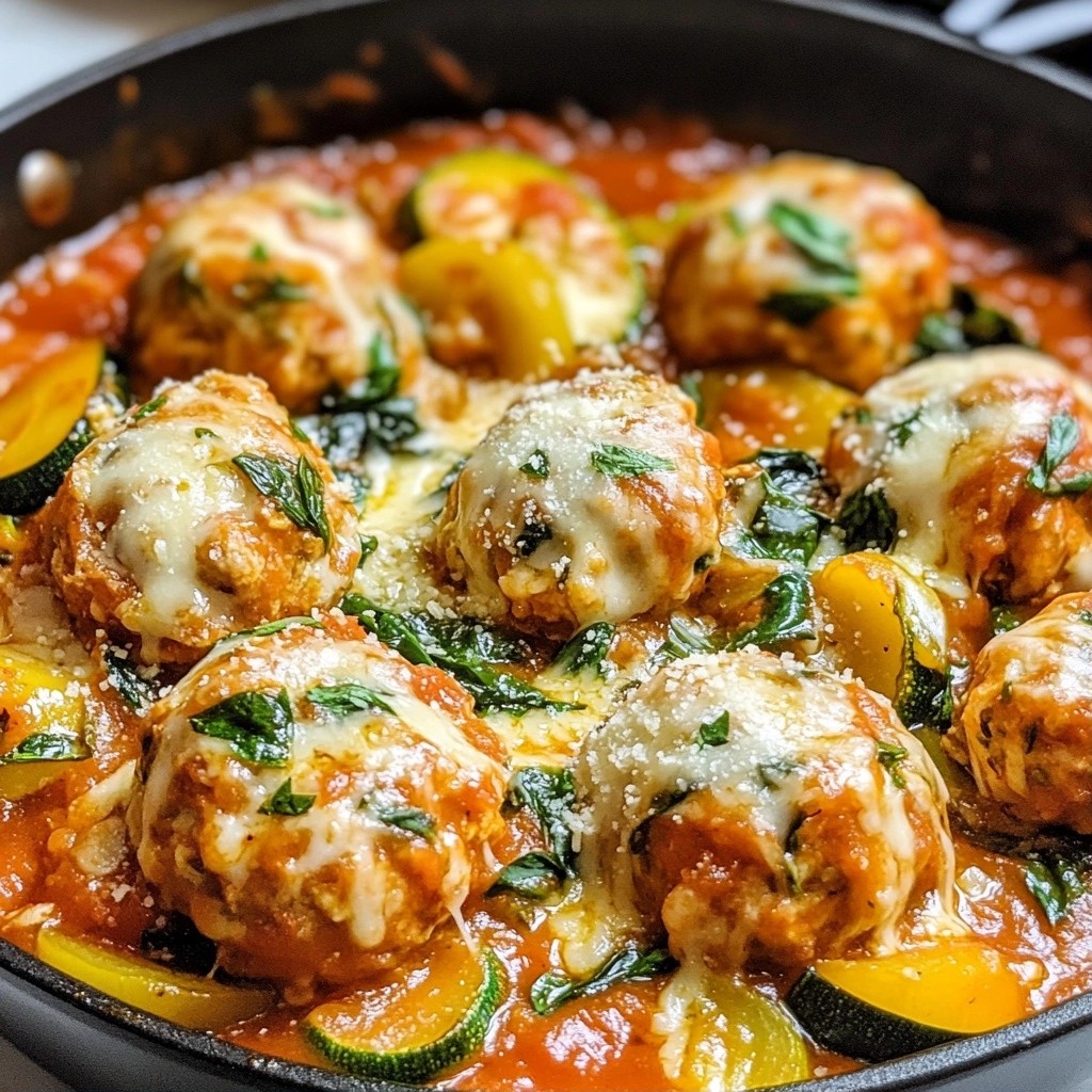 Comforting Family Meals Italian Chicken Meatball Skillet