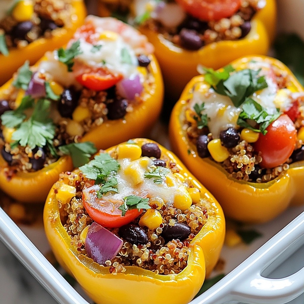 Nutritious Healthy Dinners Quinoa-Stuffed Bell Peppers