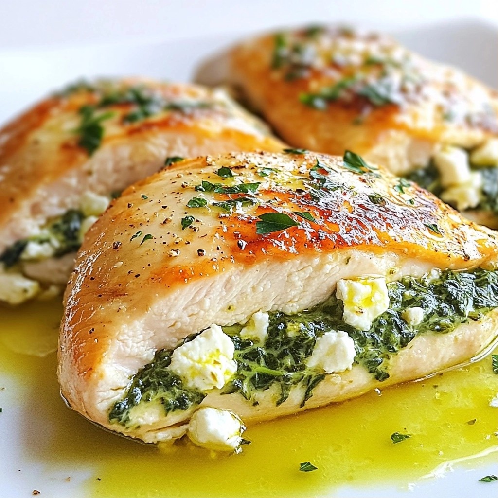 Creamy Quick Dinners Spinach and Feta Stuffed Chicken